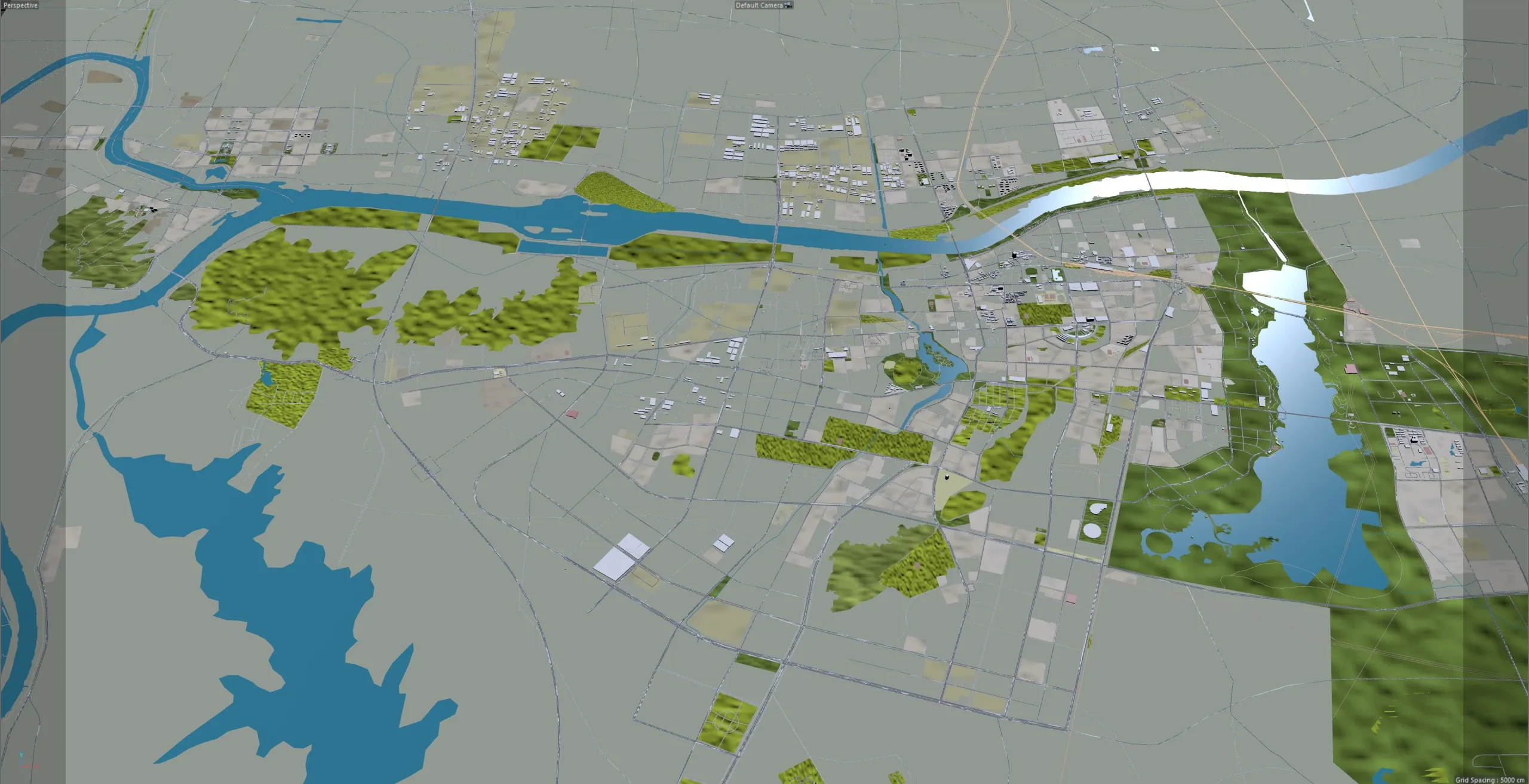 Bengbu city Anhui China 3d model 40km