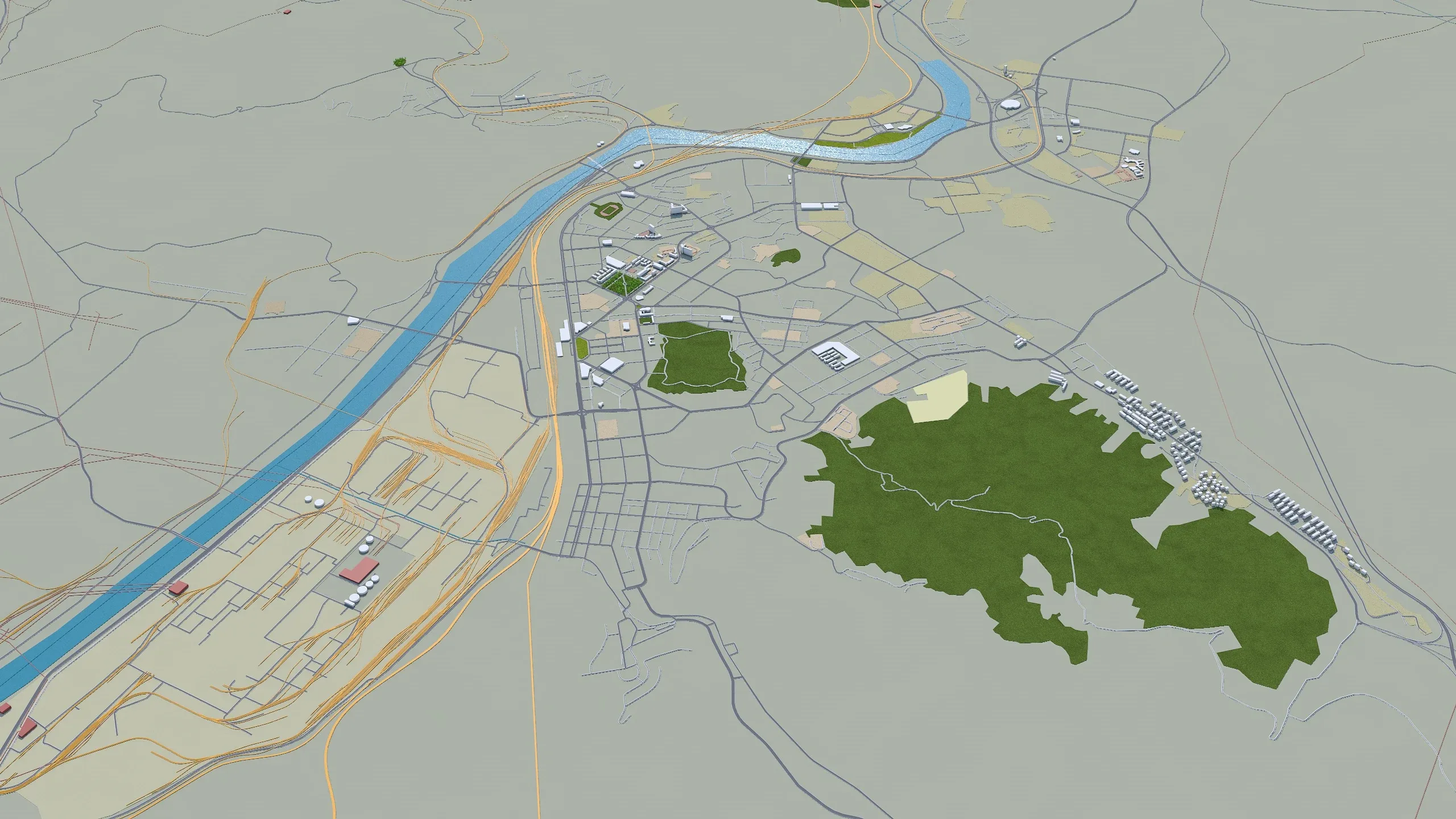 Benxi city Liaoning China 3d model 30km