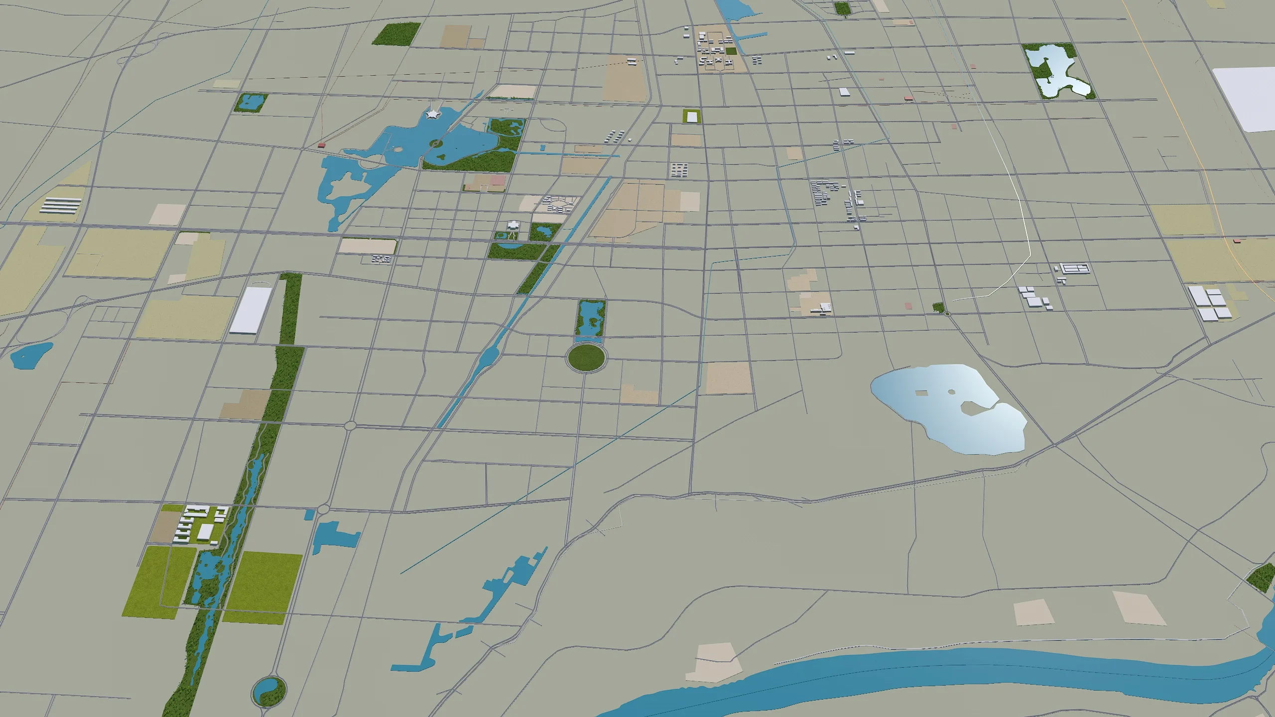 Binzhou city Shandong China 3d model 30km