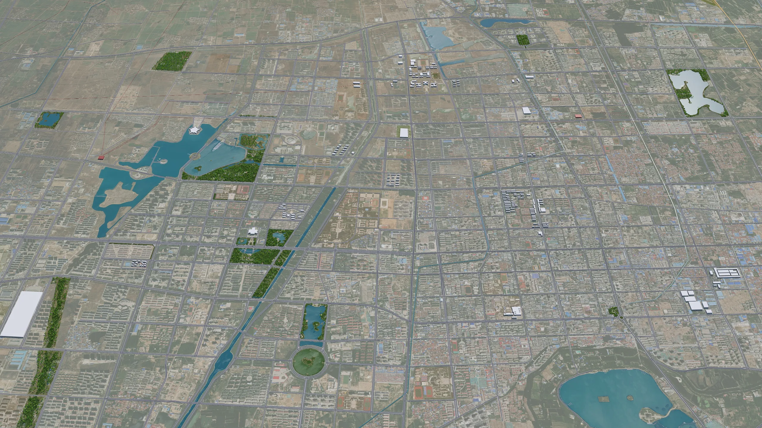 Binzhou city Shandong China 3d model 30km