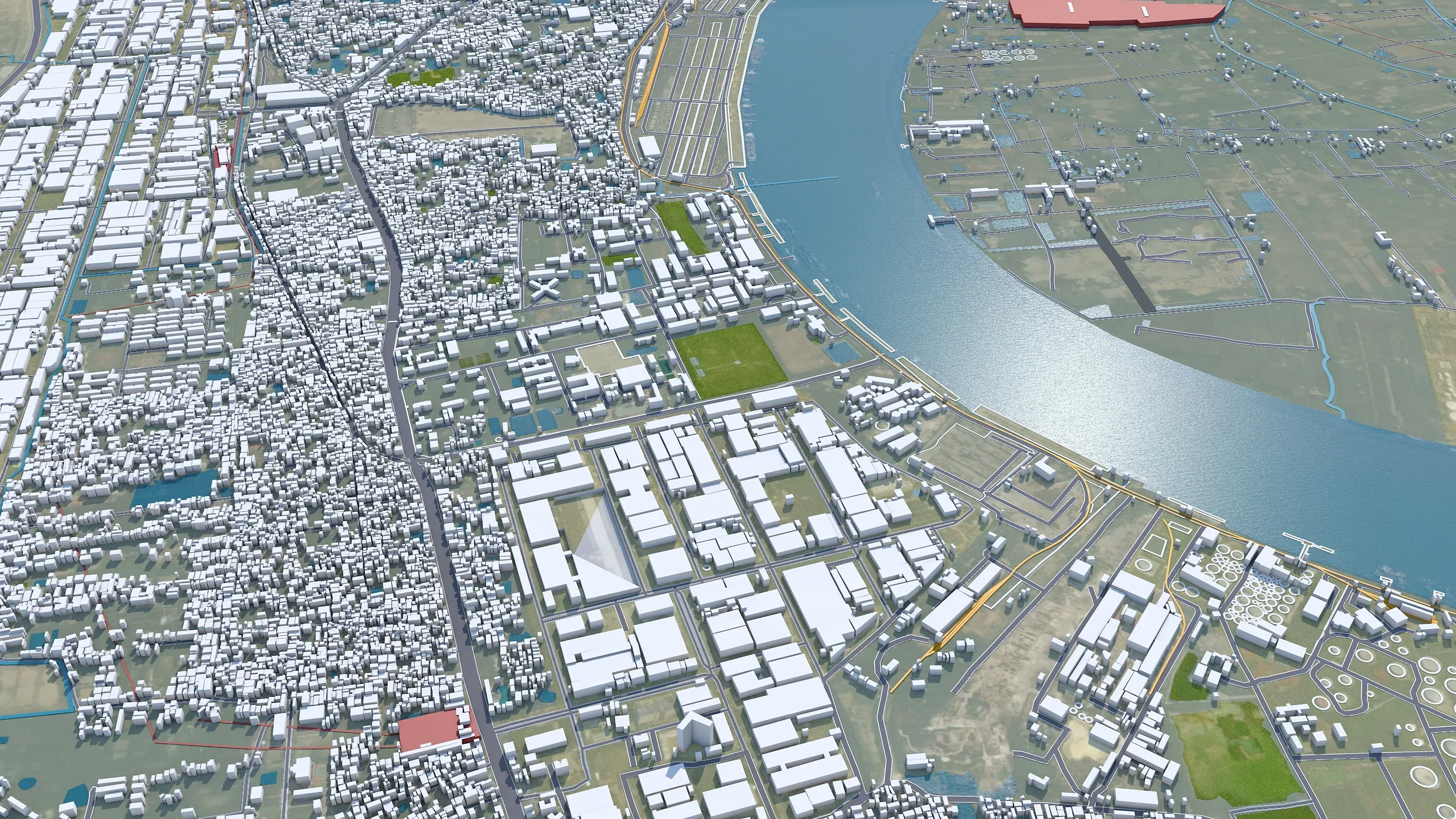 Chittagong city Bangladesh 3d model 30km