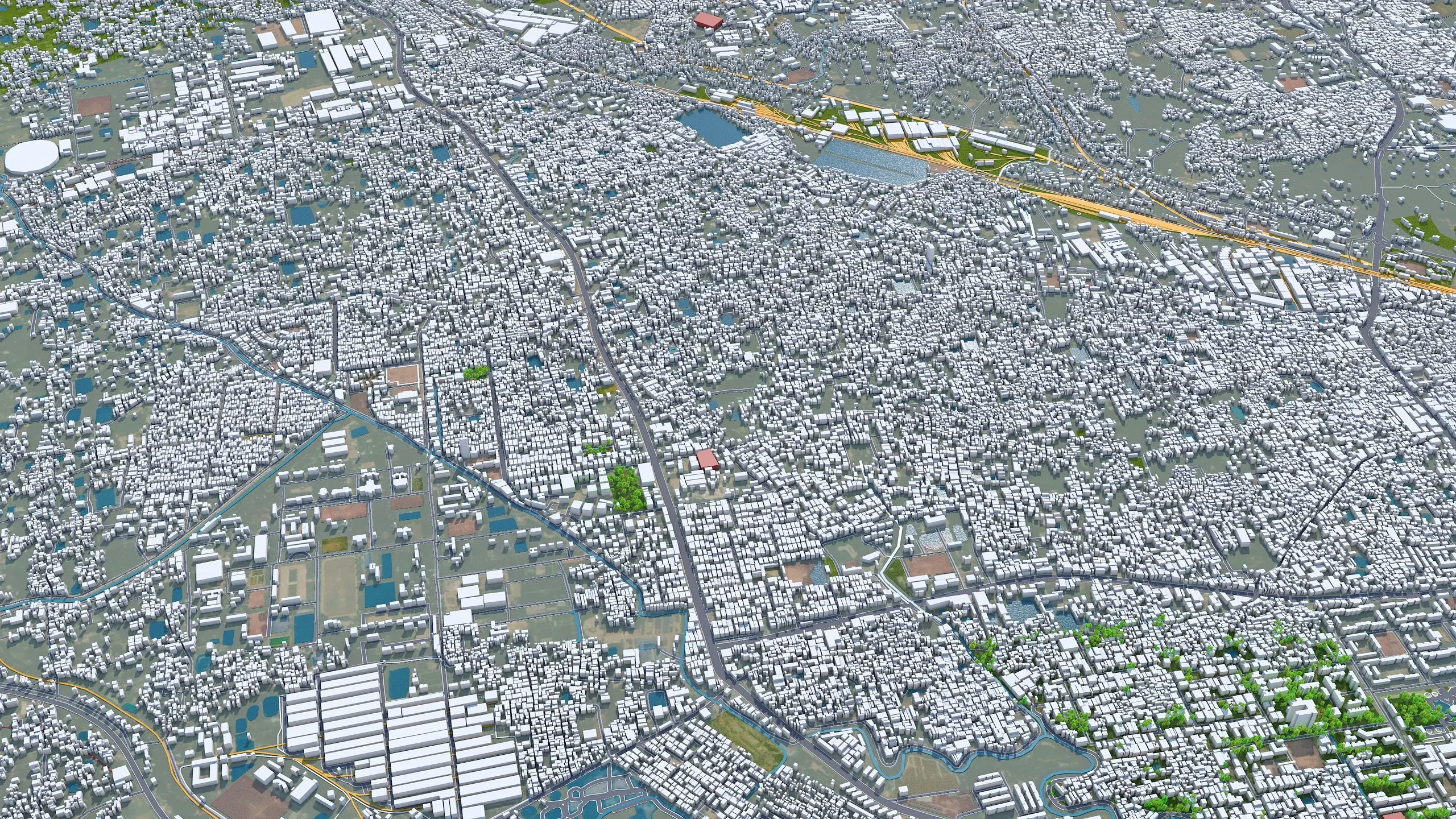 Chittagong city Bangladesh 3d model 30km