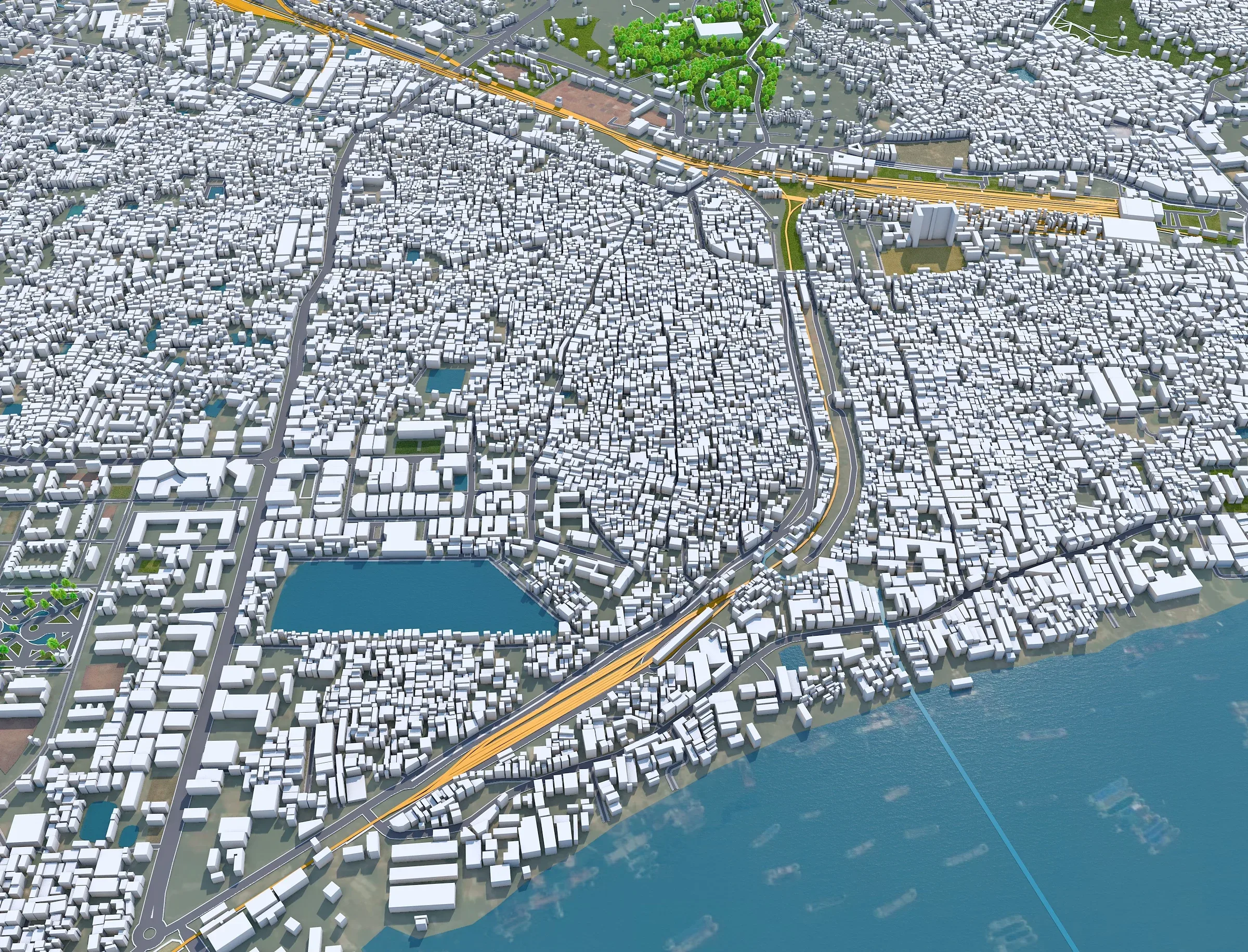 Chittagong city Bangladesh 3d model 30km