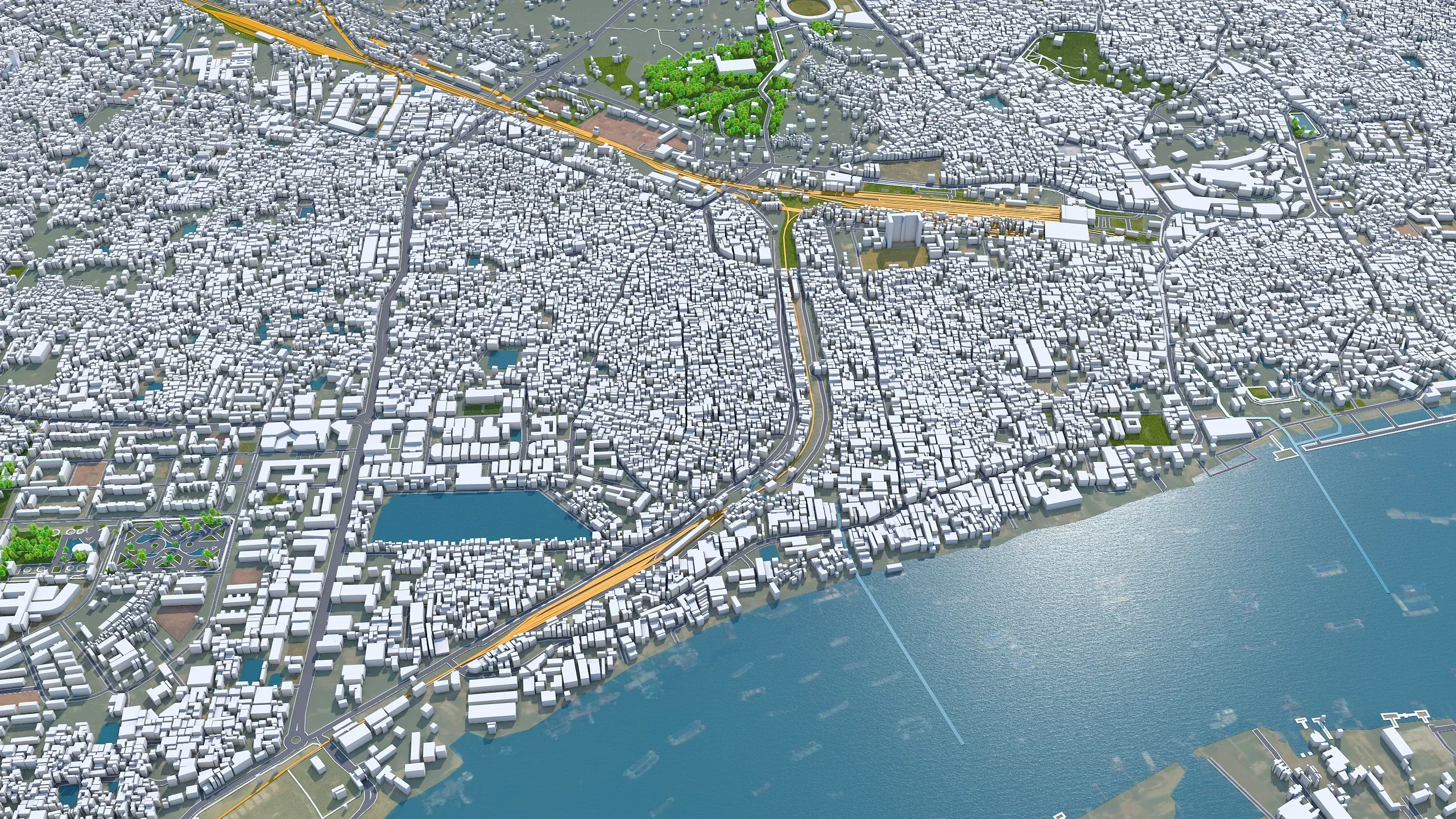 Chittagong city Bangladesh 3d model 30km