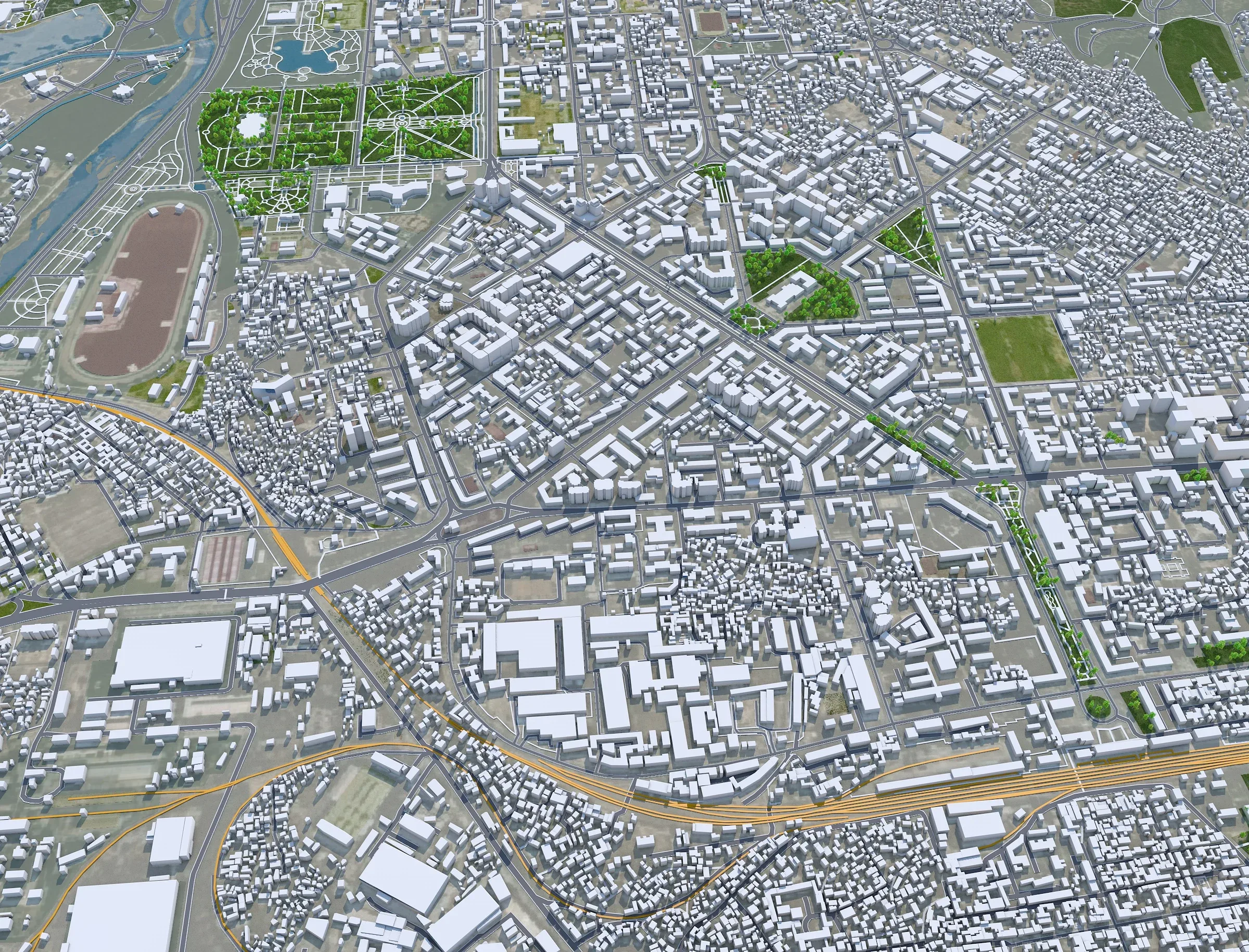 Dushanbe city Tajikistan 3d model 25km