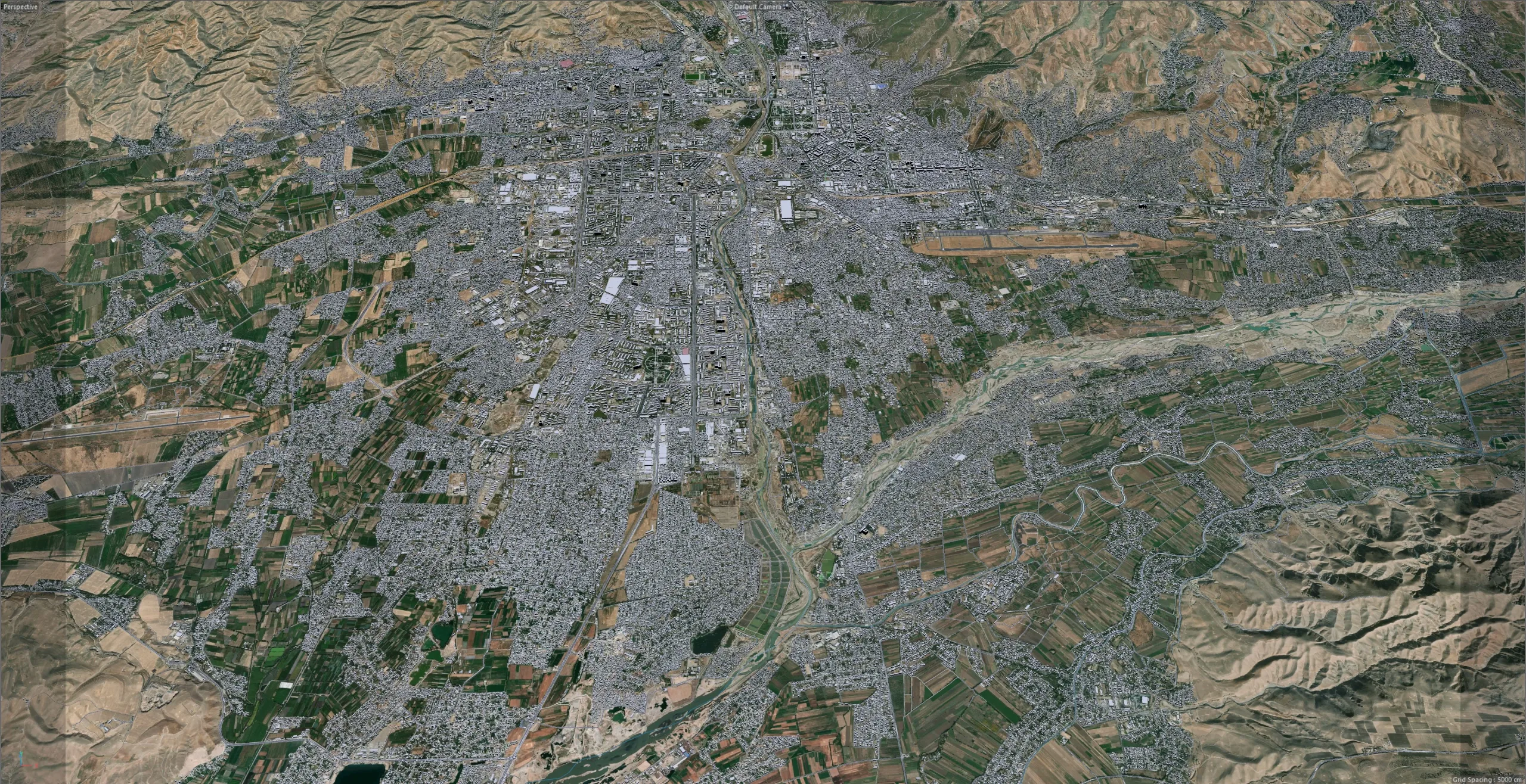 Dushanbe city Tajikistan 3d model 25km