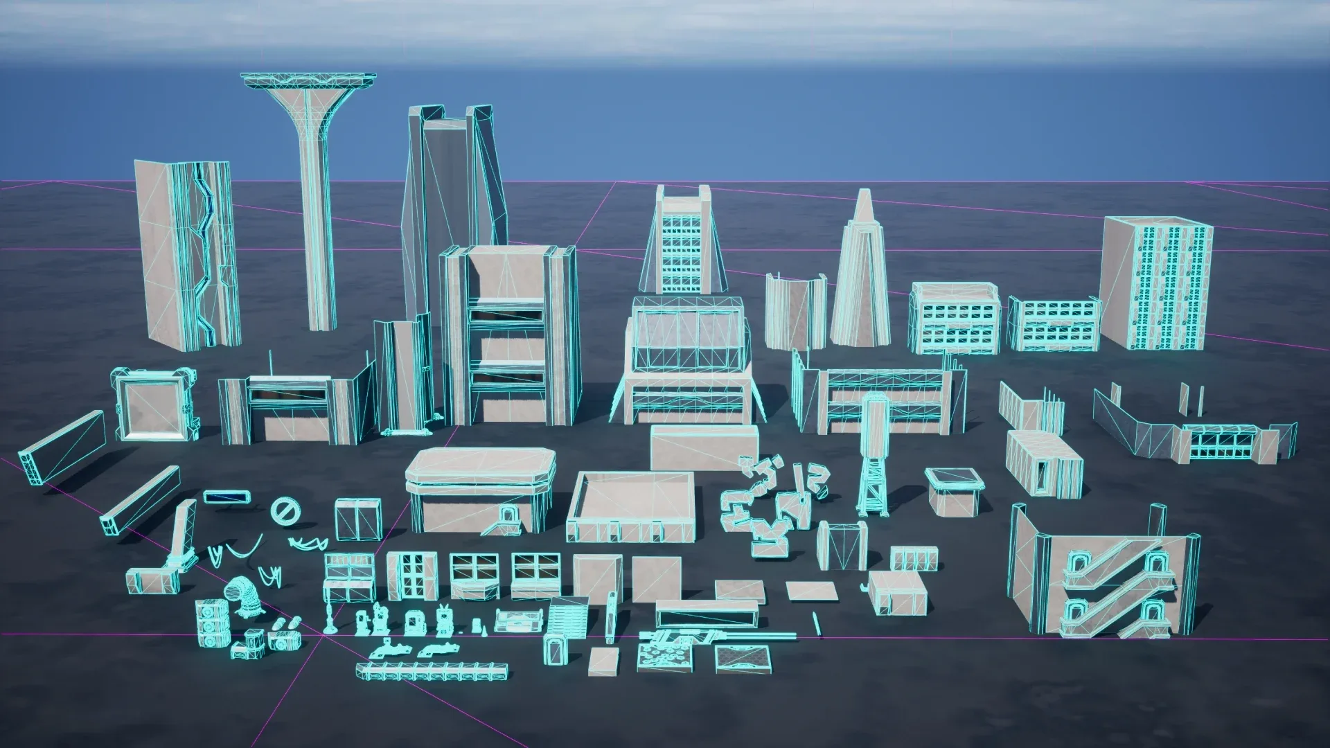Cyberpunk City stylized scifi environment