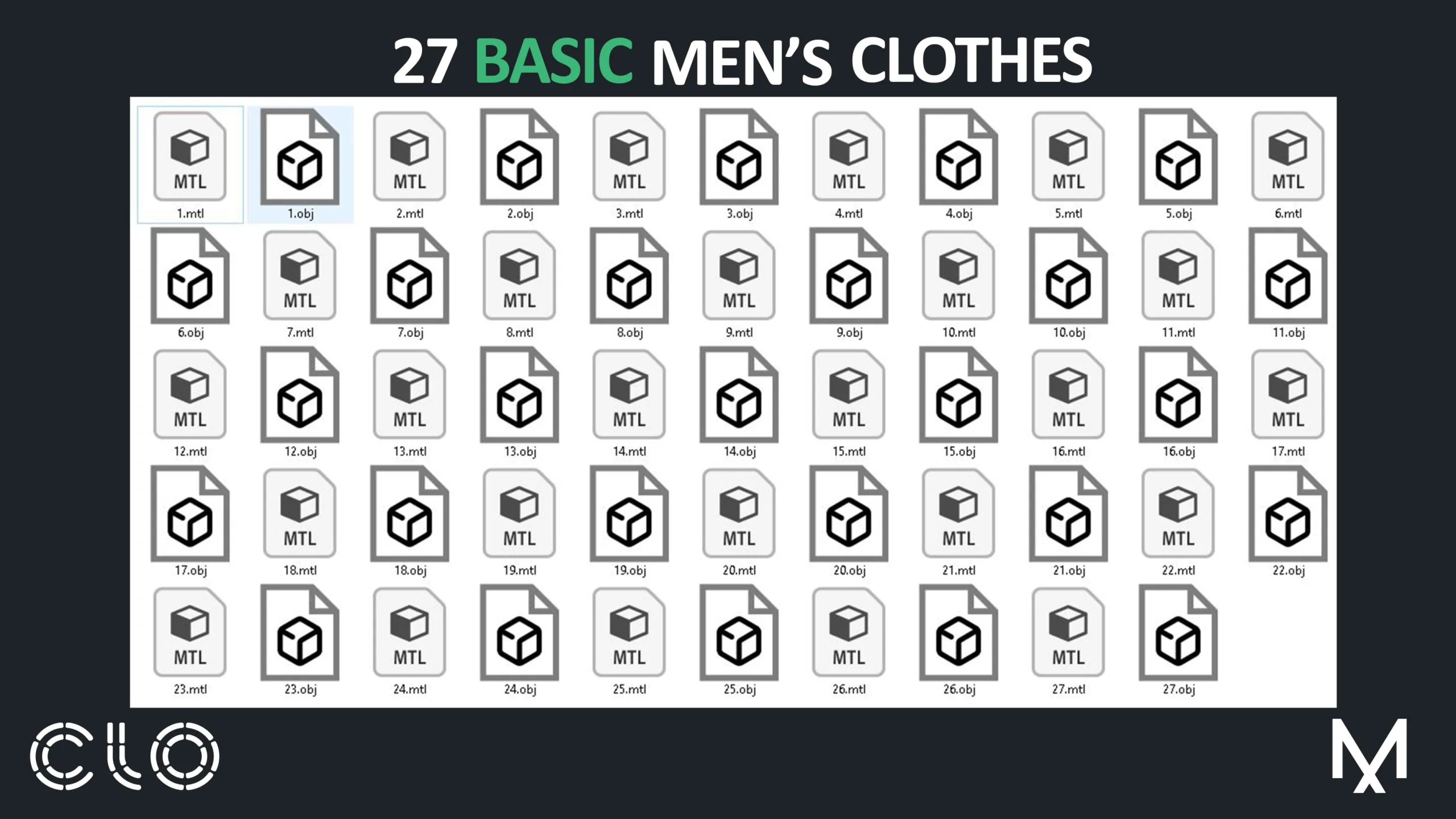 27 Basic men clothes Marvelous Designer / zprj + obj + fbx