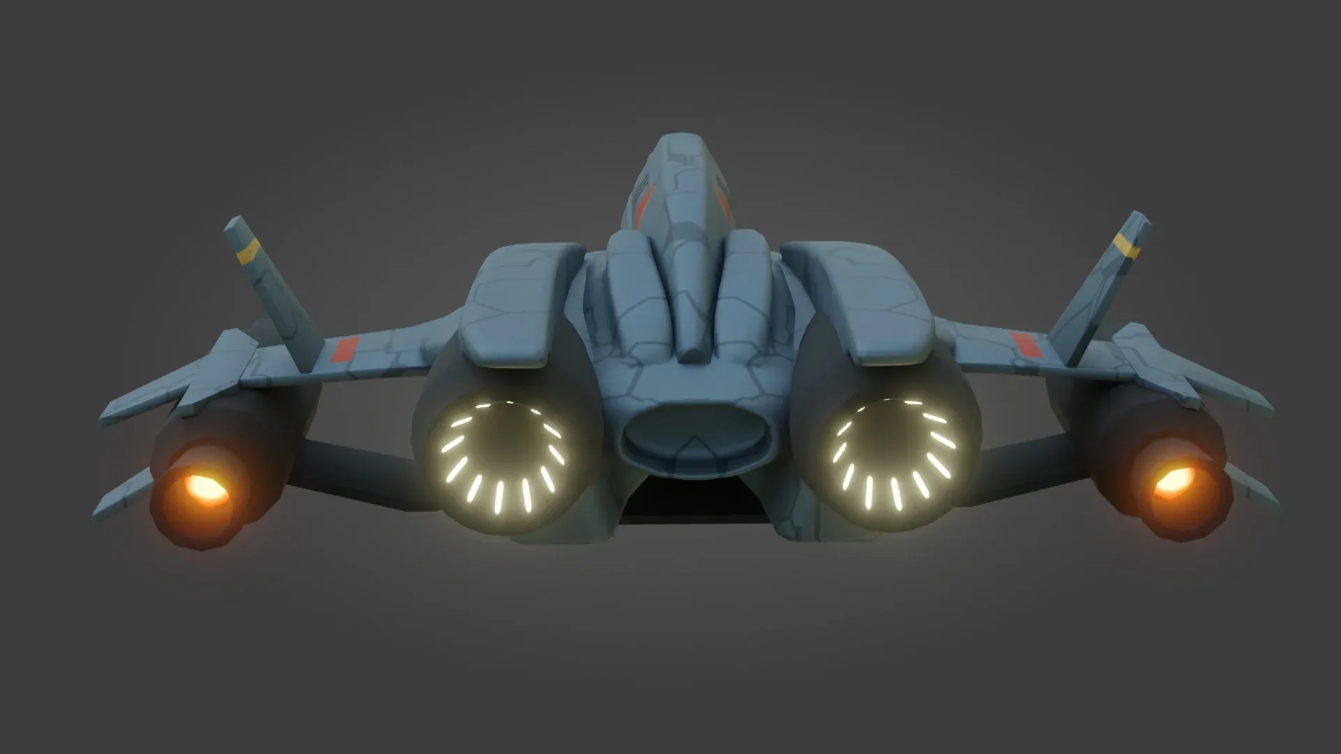 Sci-Fi Fighter Jet - Low Poly - Game Ready - PBR