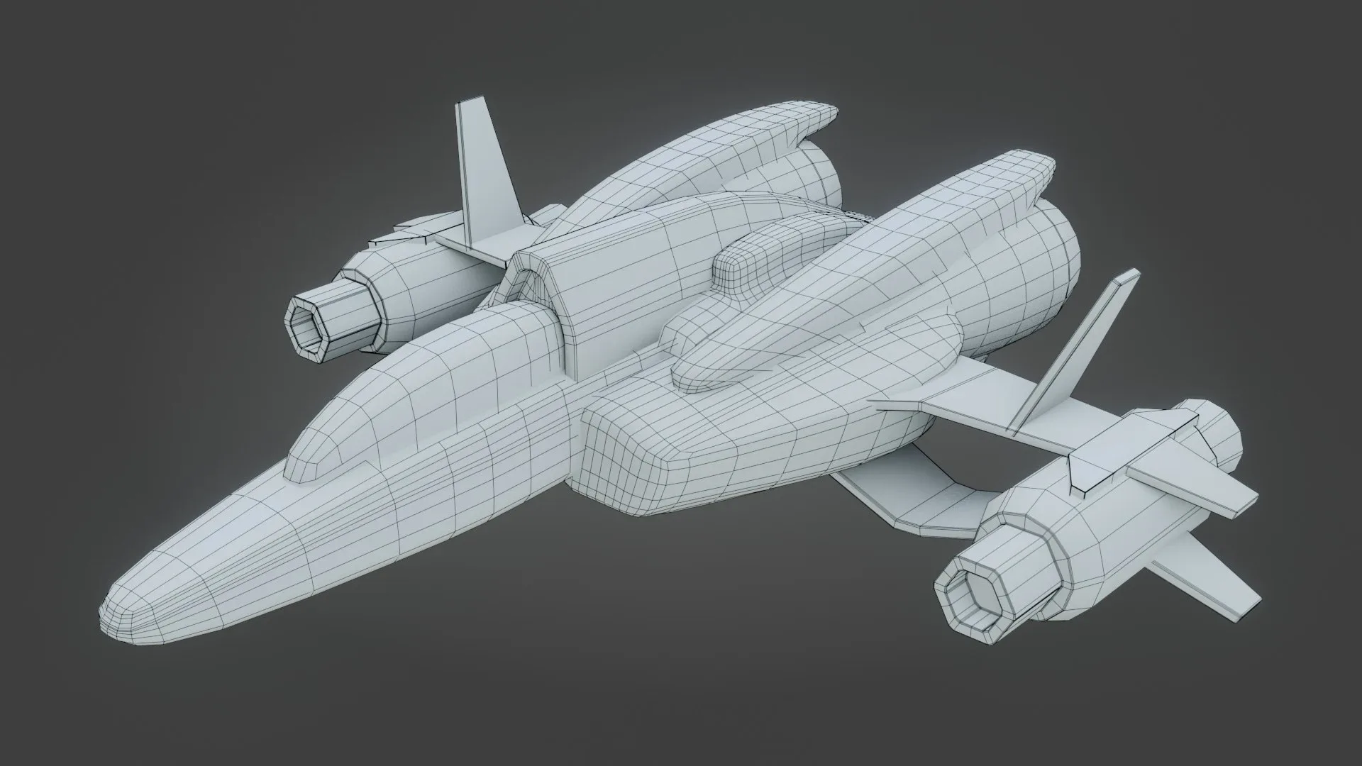 Sci-Fi Fighter Jet - Low Poly - Game Ready - PBR