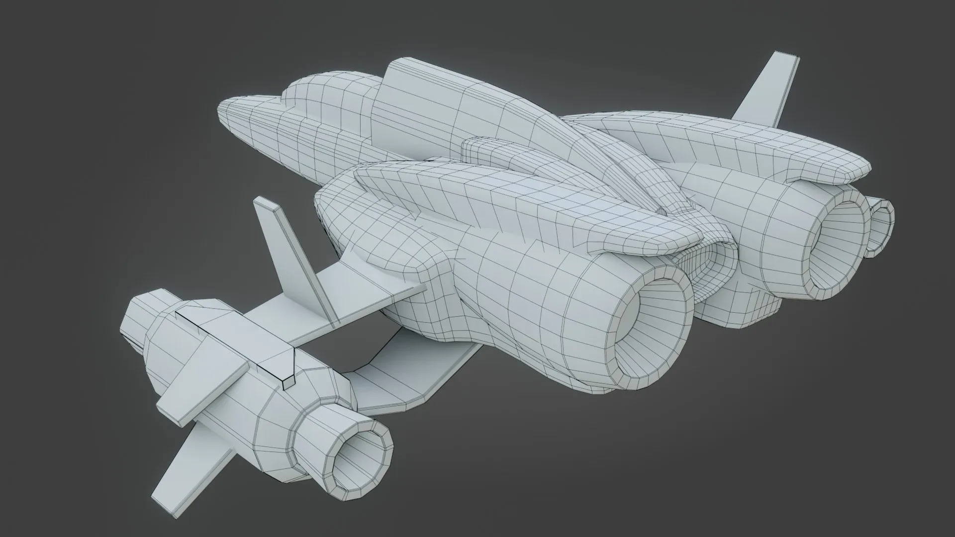 Sci-Fi Fighter Jet - Low Poly - Game Ready - PBR