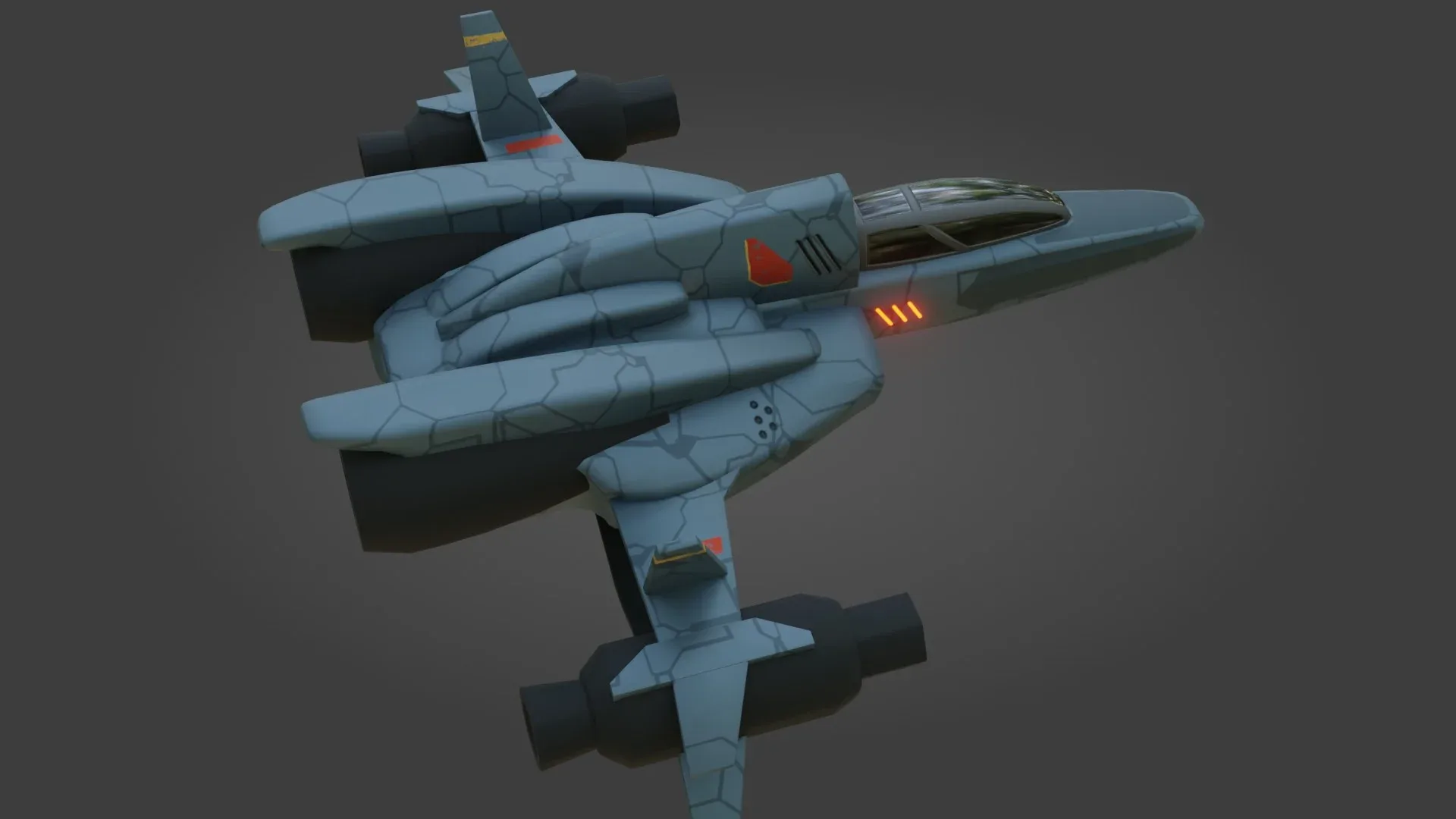 Sci-Fi Fighter Jet - Low Poly - Game Ready - PBR