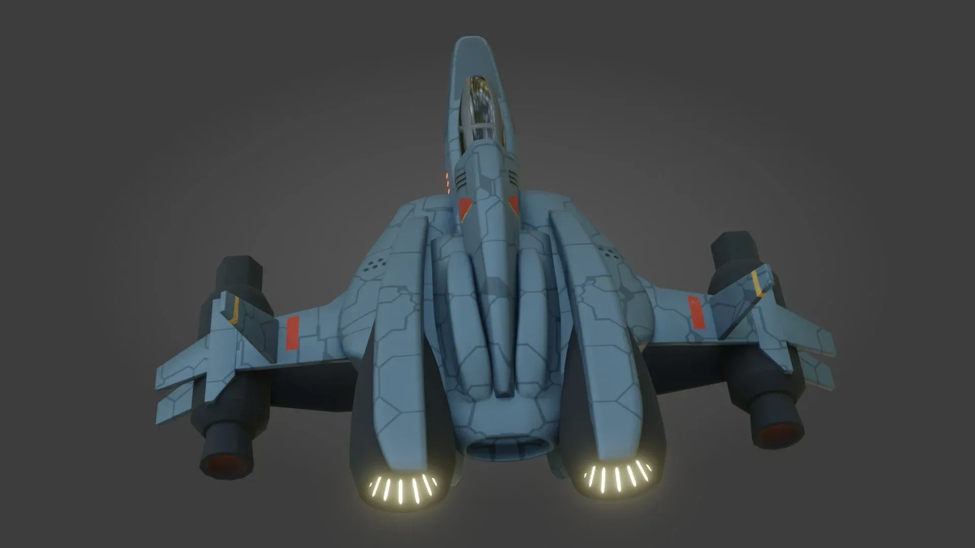 Sci-Fi Fighter Jet - Low Poly - Game Ready - PBR