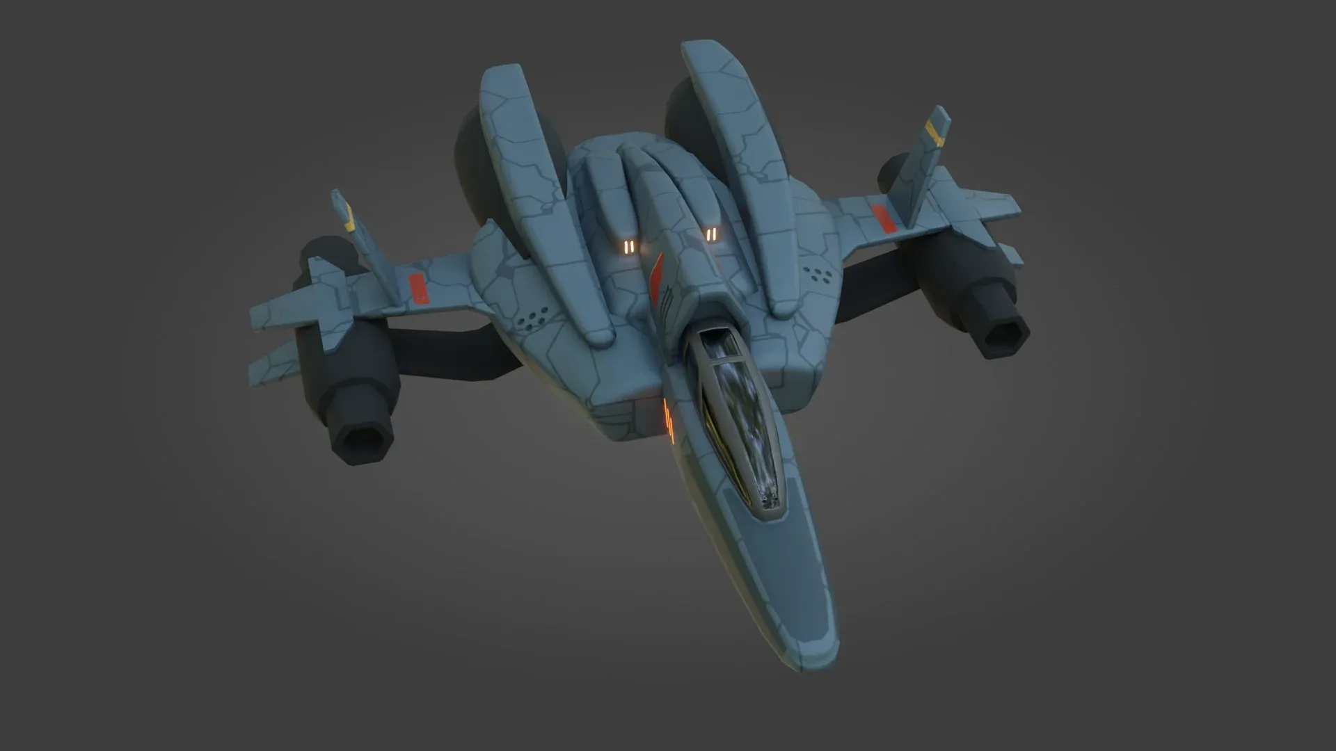 Sci-Fi Fighter Jet - Low Poly - Game Ready - PBR