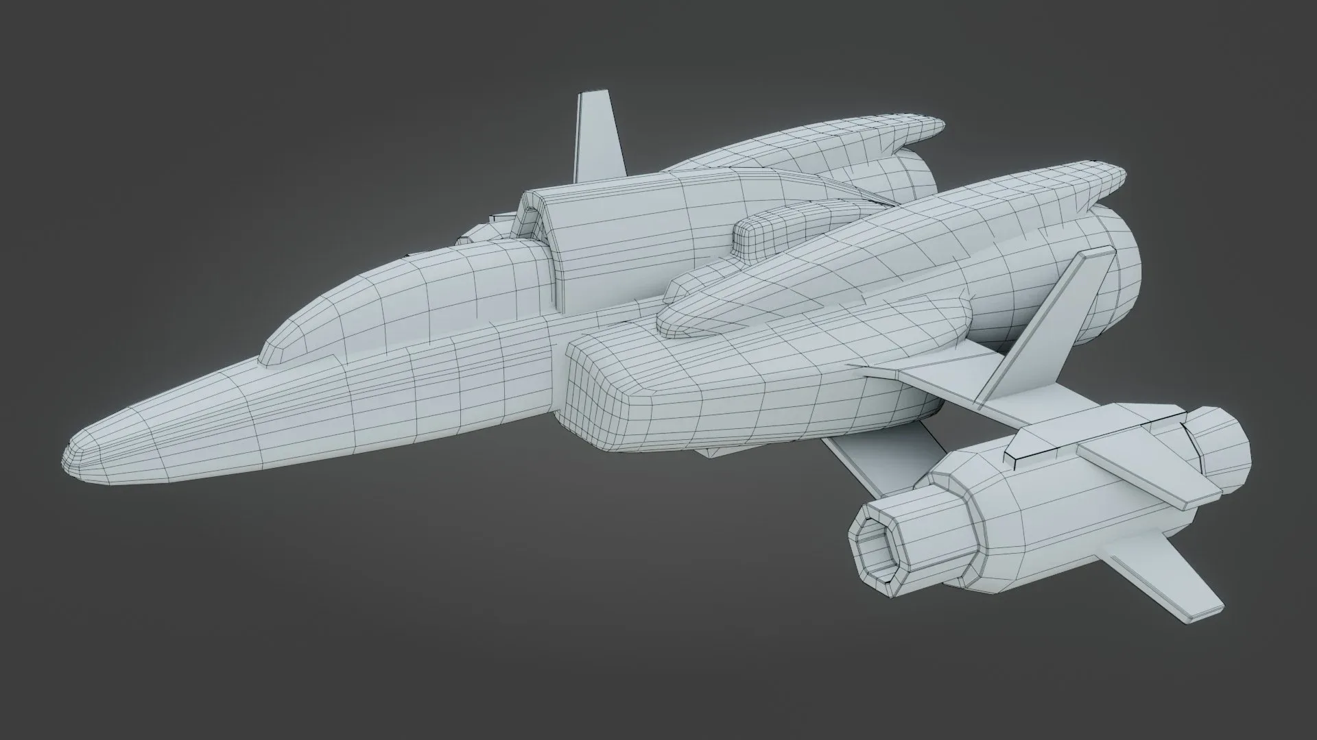 Sci-Fi Fighter Jet - Low Poly - Game Ready - PBR