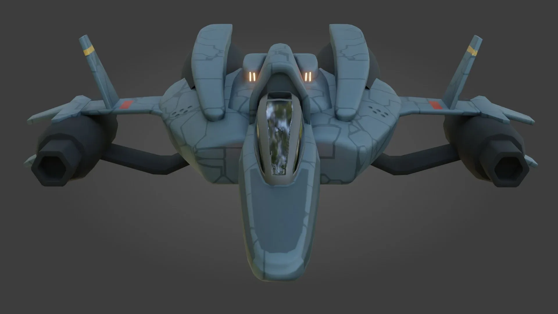 Sci-Fi Fighter Jet - Low Poly - Game Ready - PBR