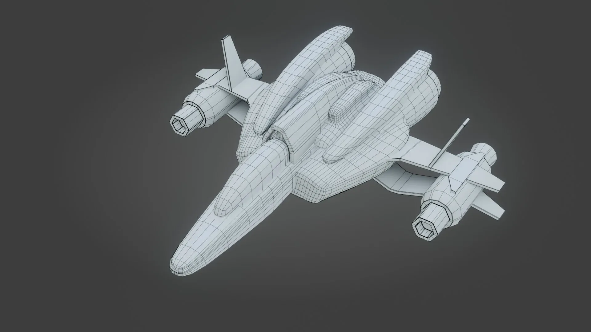 Sci-Fi Fighter Jet - Low Poly - Game Ready - PBR