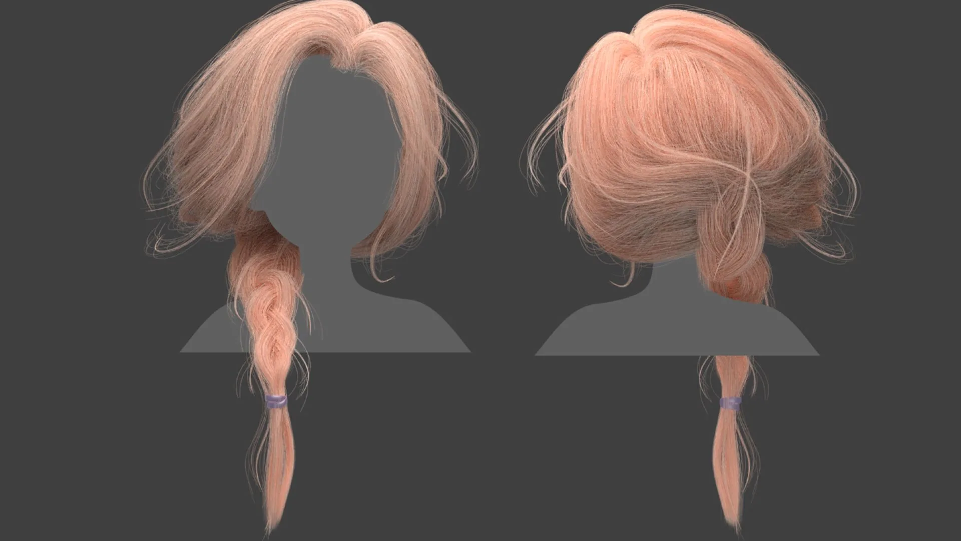 Loose braid Hairstyle-blender particles