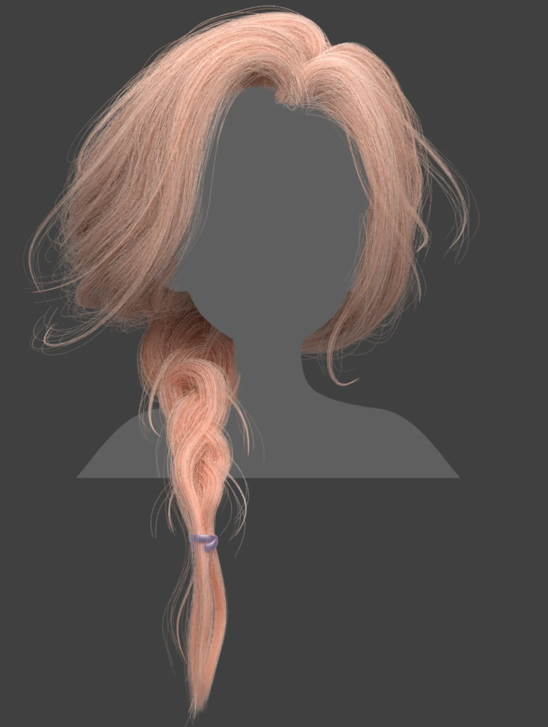 Loose braid Hairstyle-blender particles