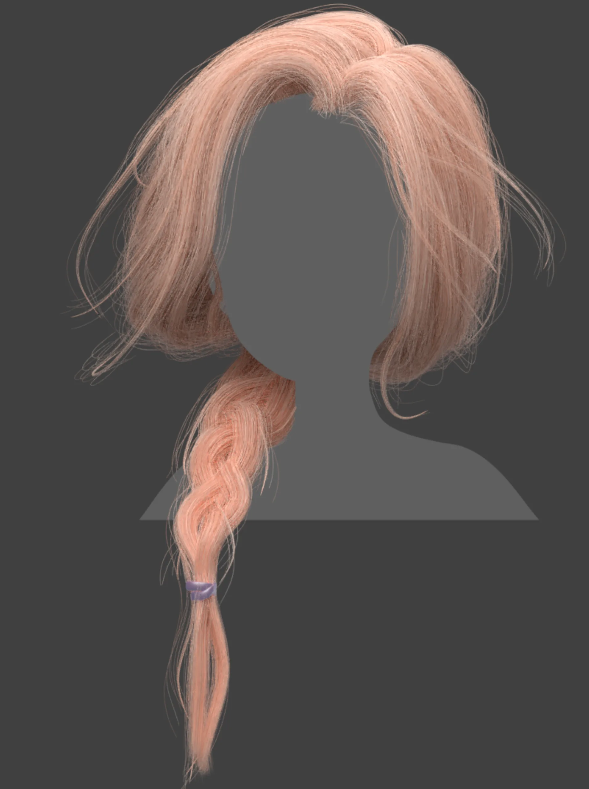 Loose braid Hairstyle-blender particles