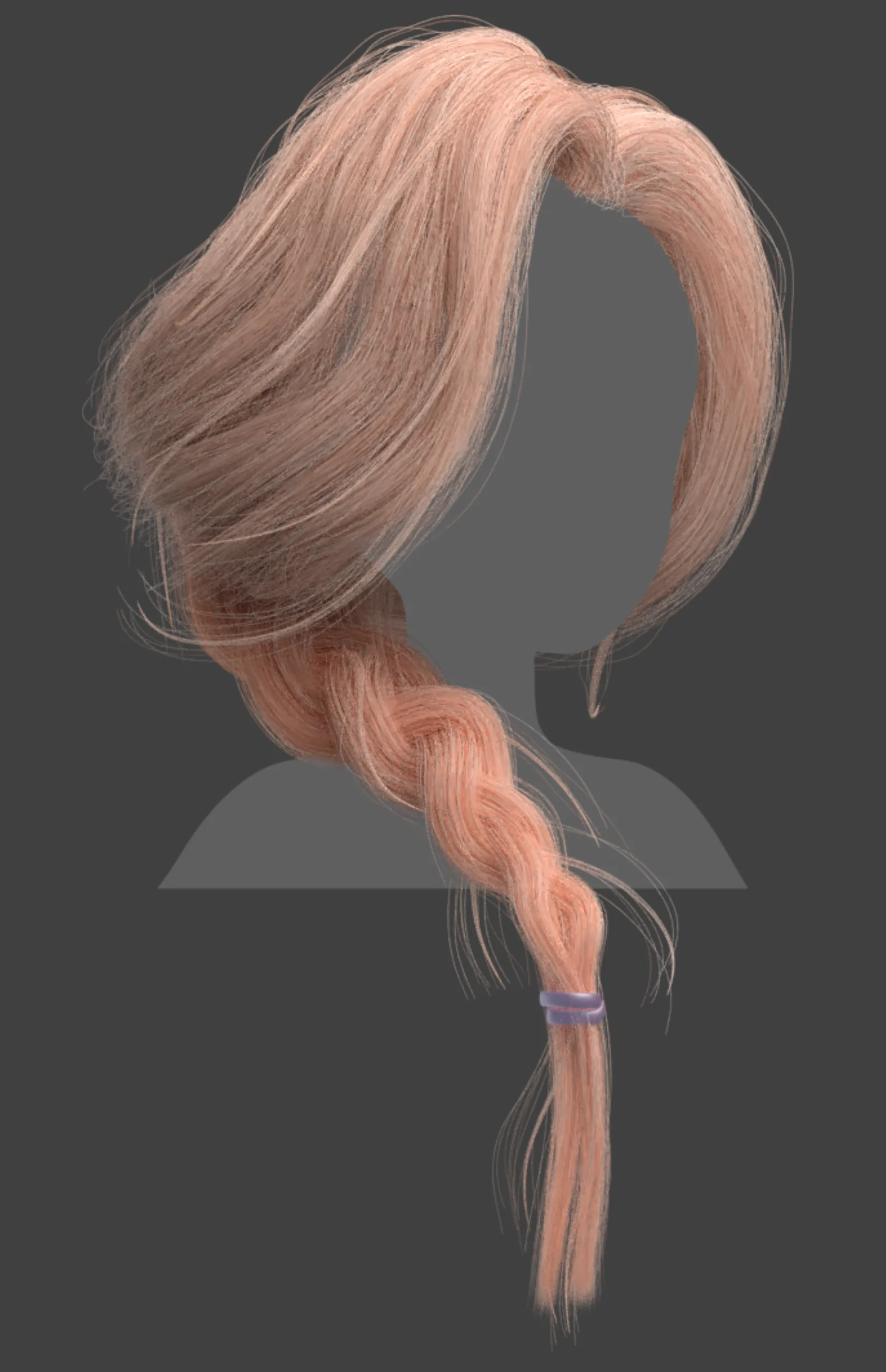 Loose braid Hairstyle-blender particles