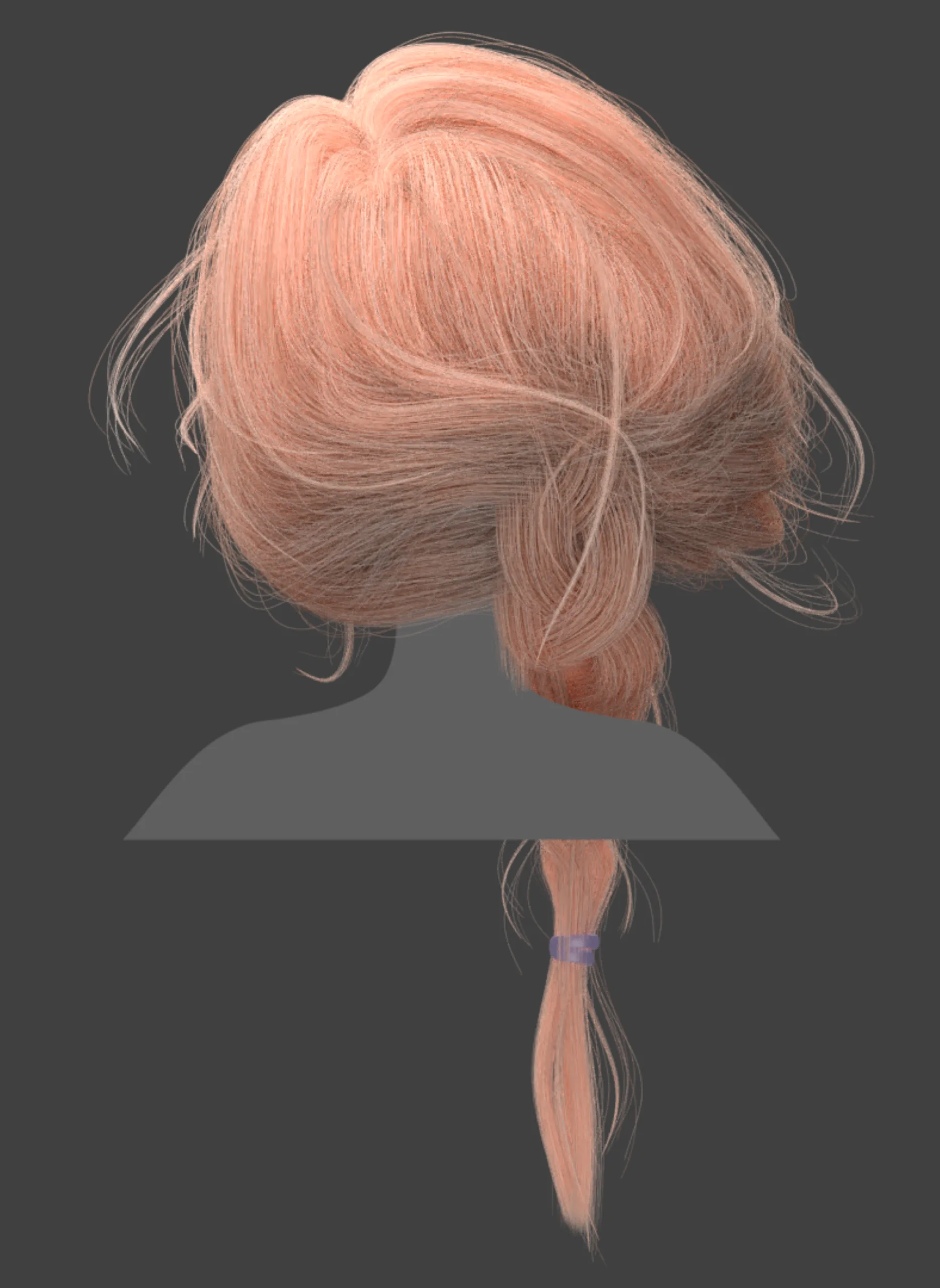 Loose braid Hairstyle-blender particles