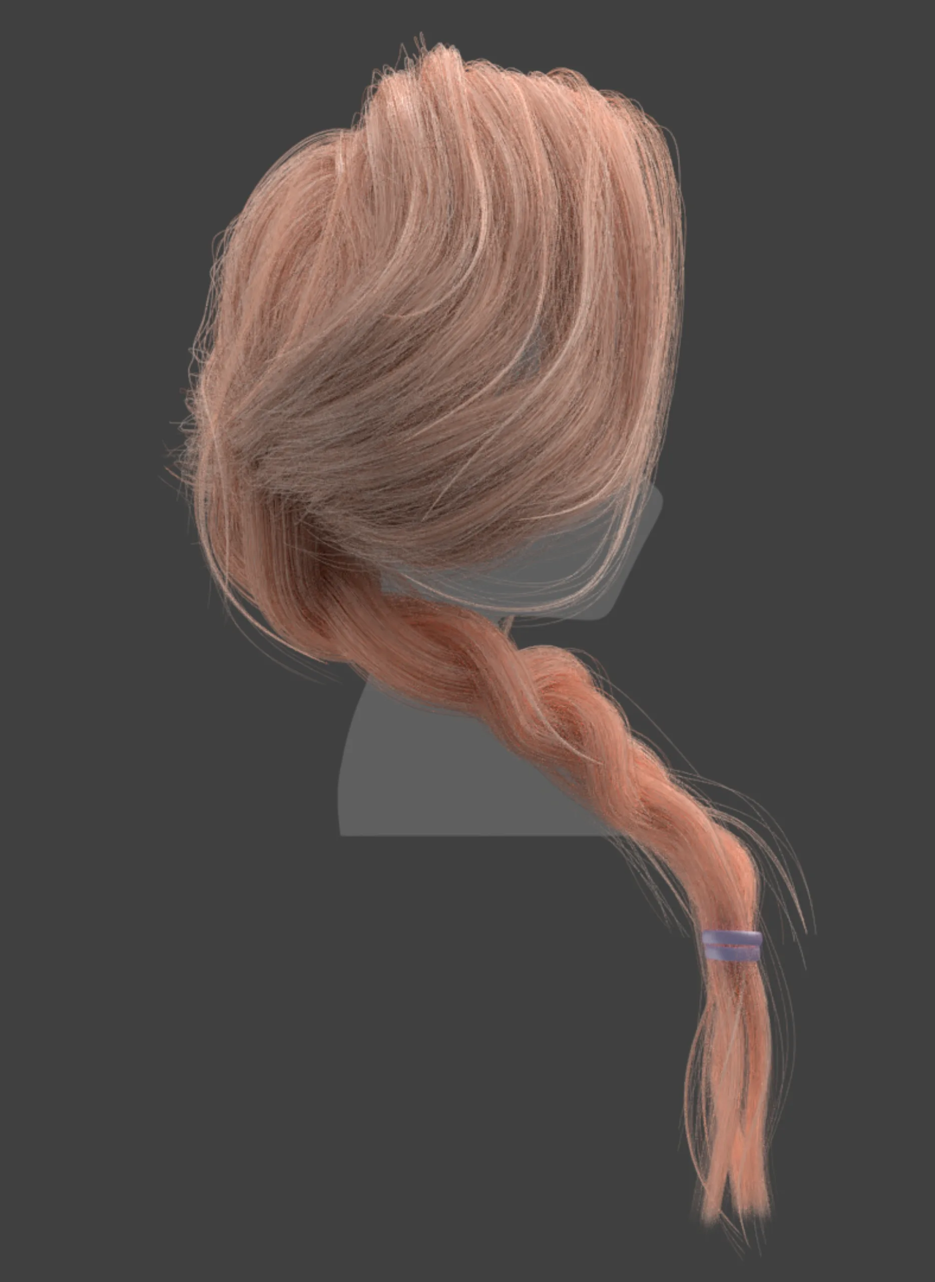 Loose braid Hairstyle-blender particles