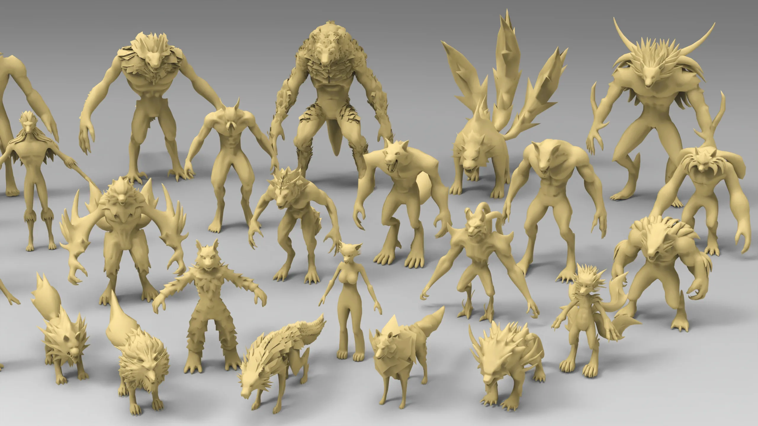 25 basemesh wolf collection