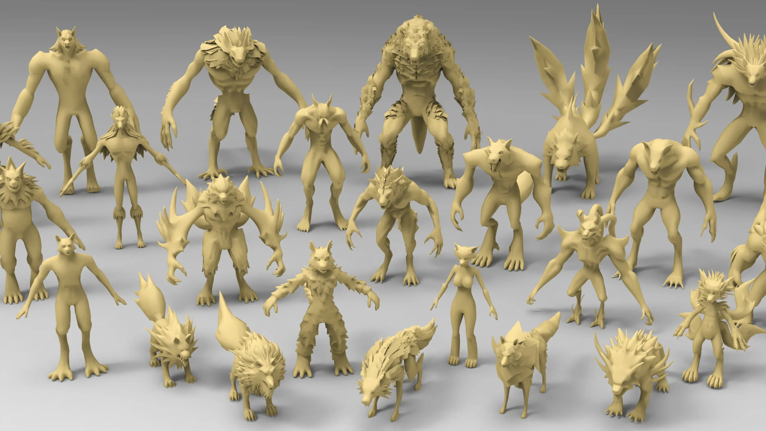 25 basemesh wolf collection