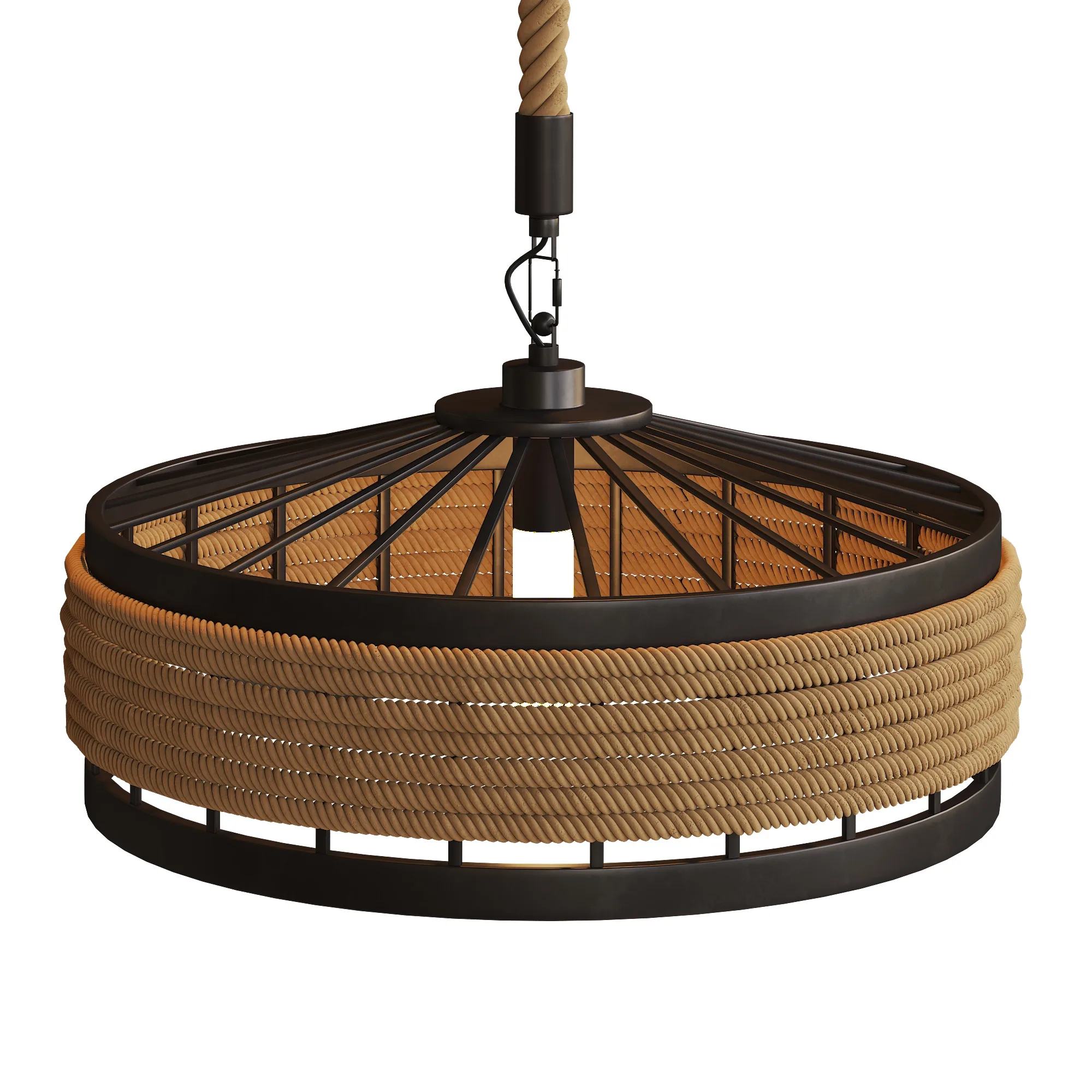 Conical Rope Pendant Light Kit Farmhouse