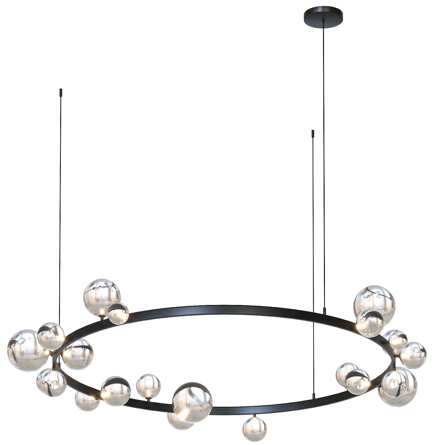 Black Glass Bubble Chandelier