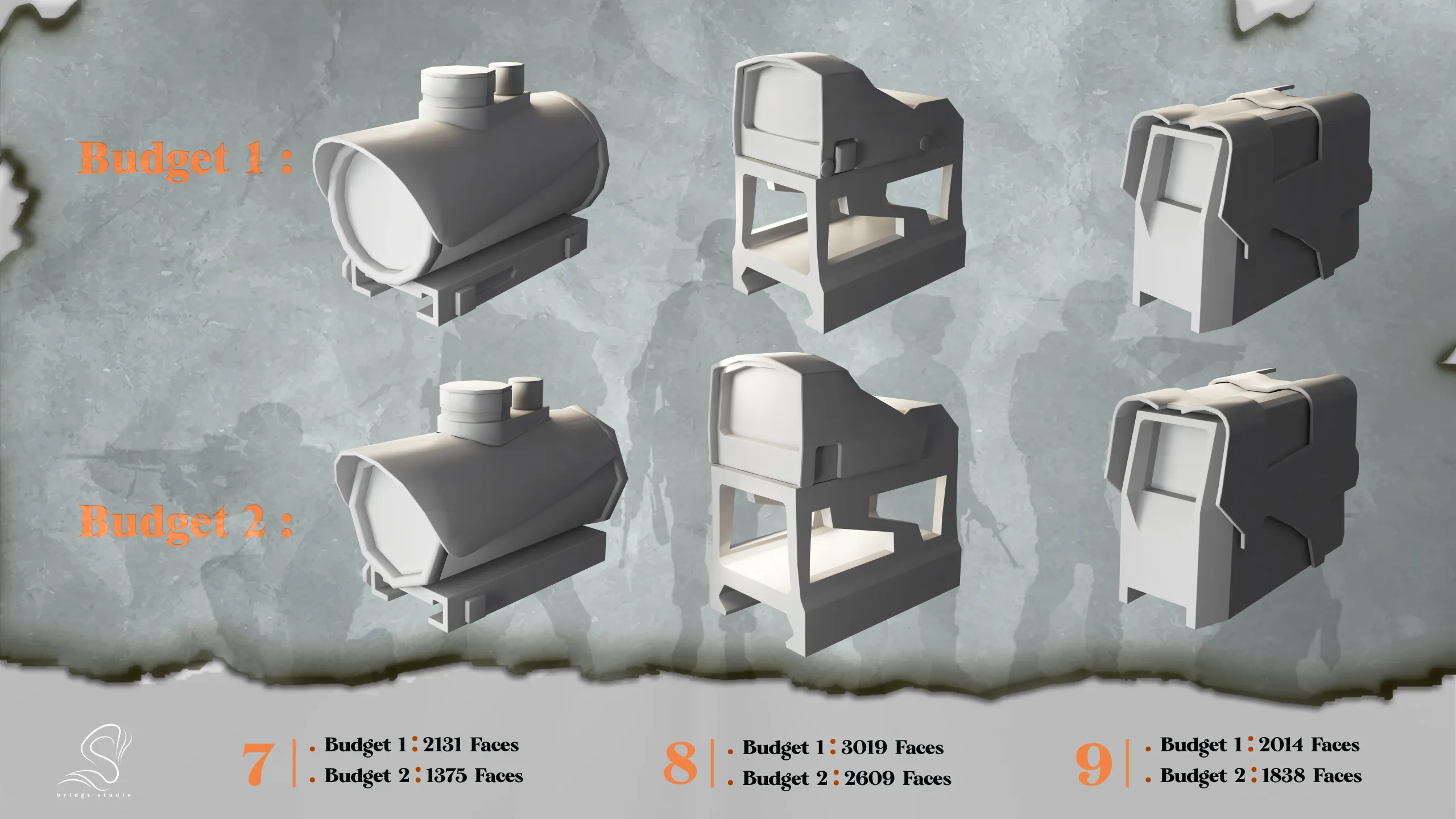 20 Gun Scope Base Meshes