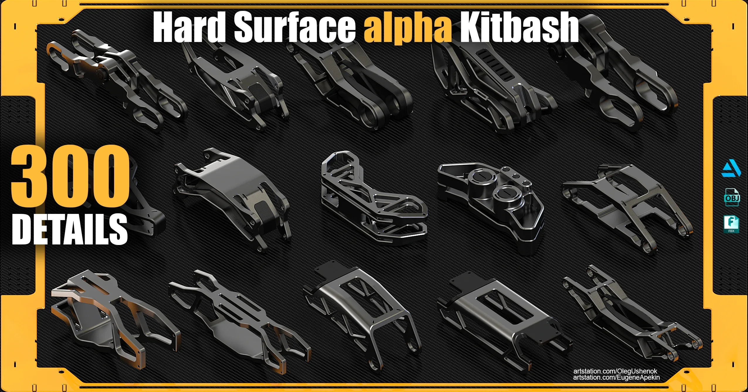 Sci-Fi Hard Surface "Alpha" KITBASH 300 DETAILS