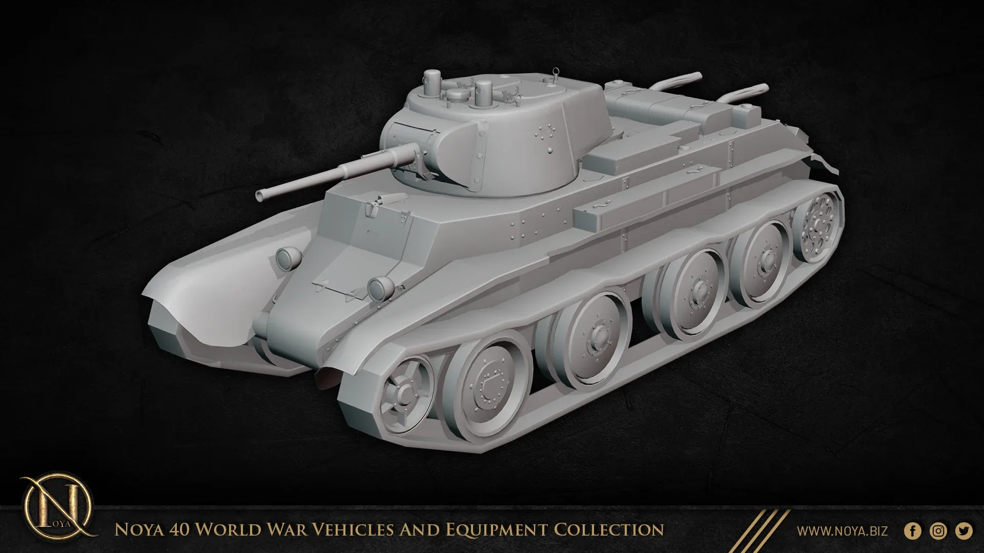 Noya 40 World War Vehicles And Equipment 3D Model Collection