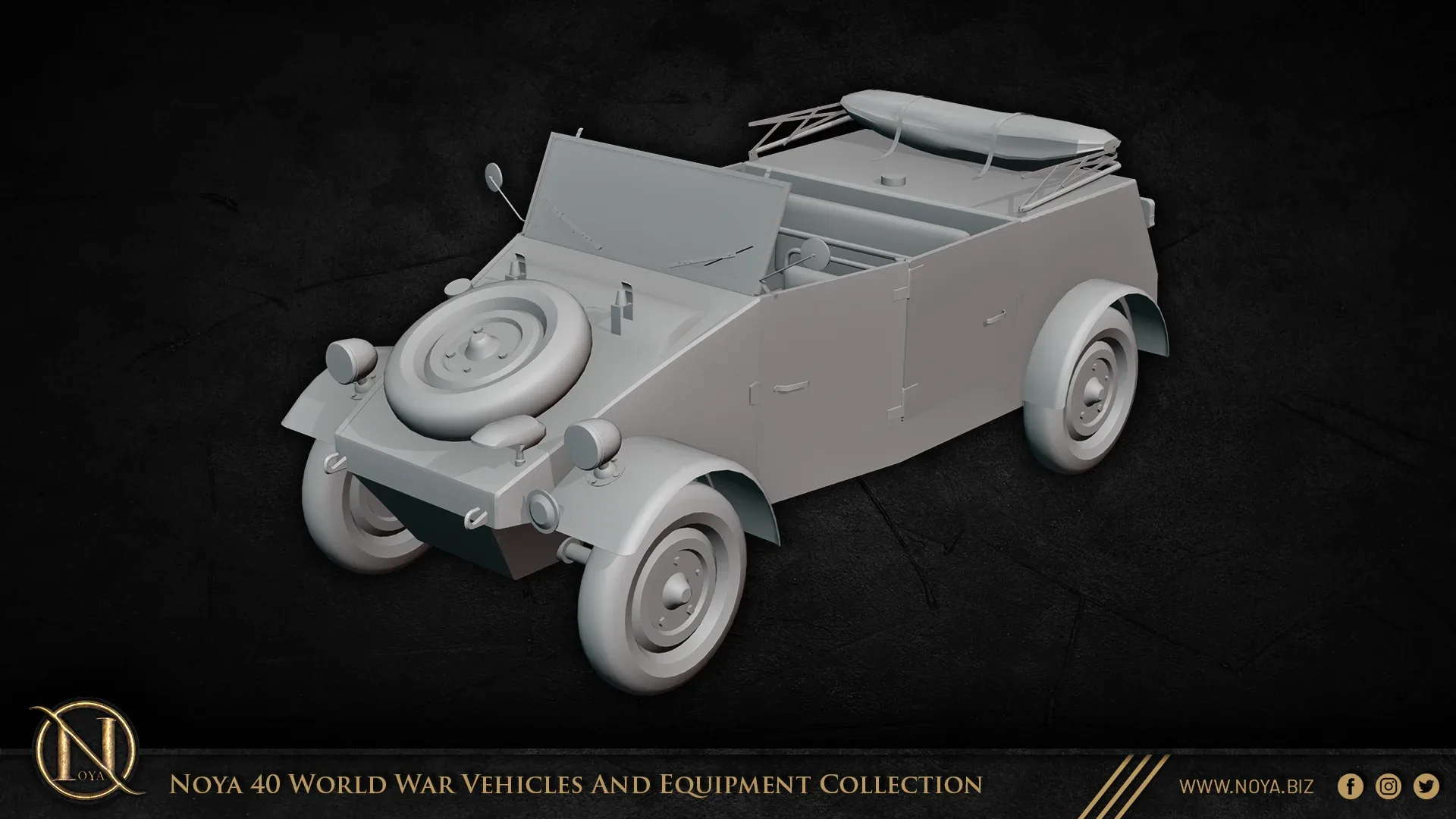 Noya 40 World War Vehicles And Equipment 3D Model Collection