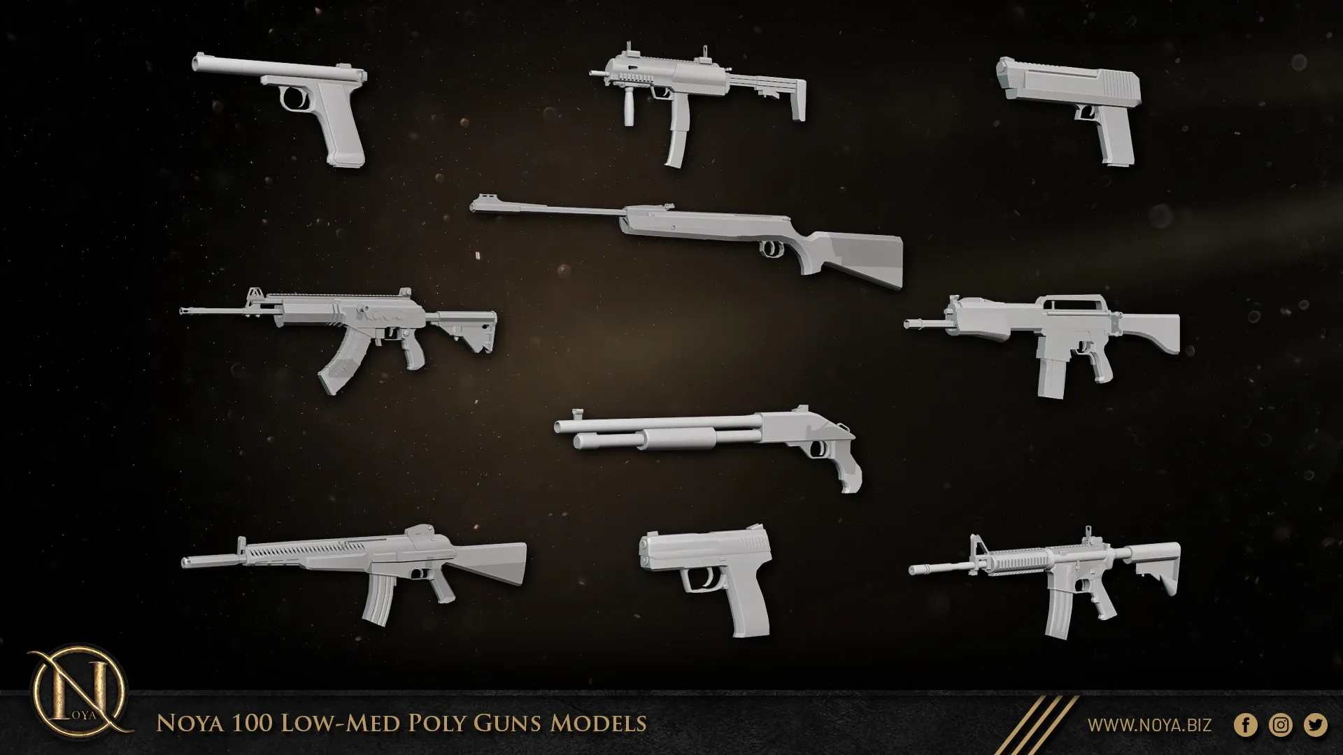 Noya 100 Low Poly Gun Models