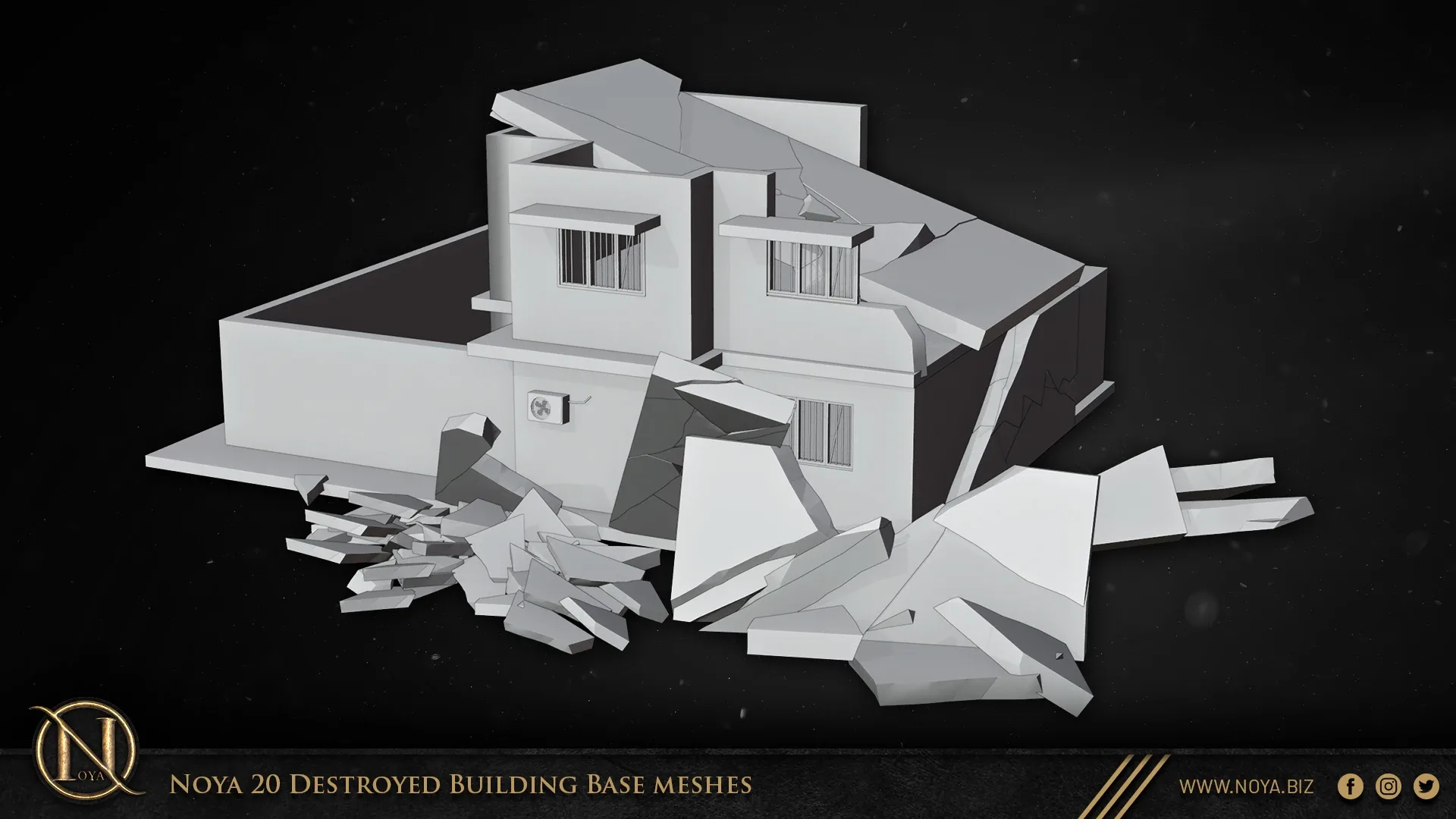 Noya 20 Destroyed Building Base meshes