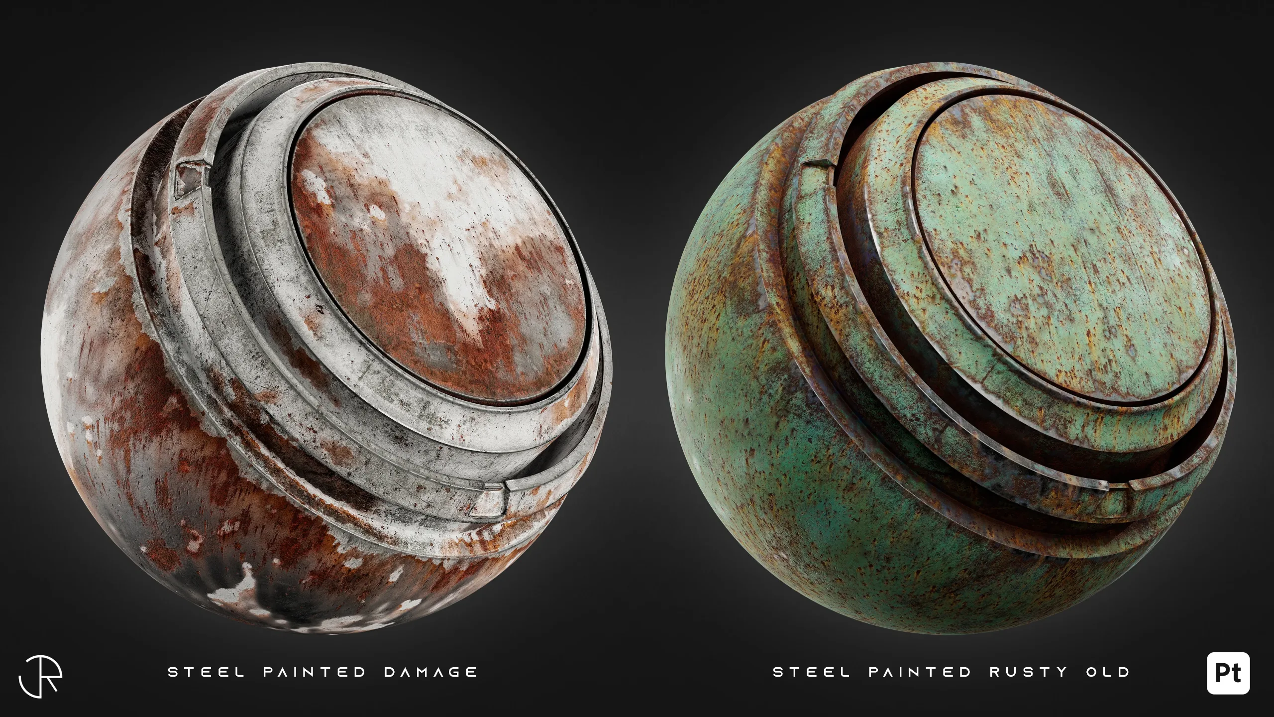 Metal Damaged Smart Materials Vol 02 | Substance 3d Painter