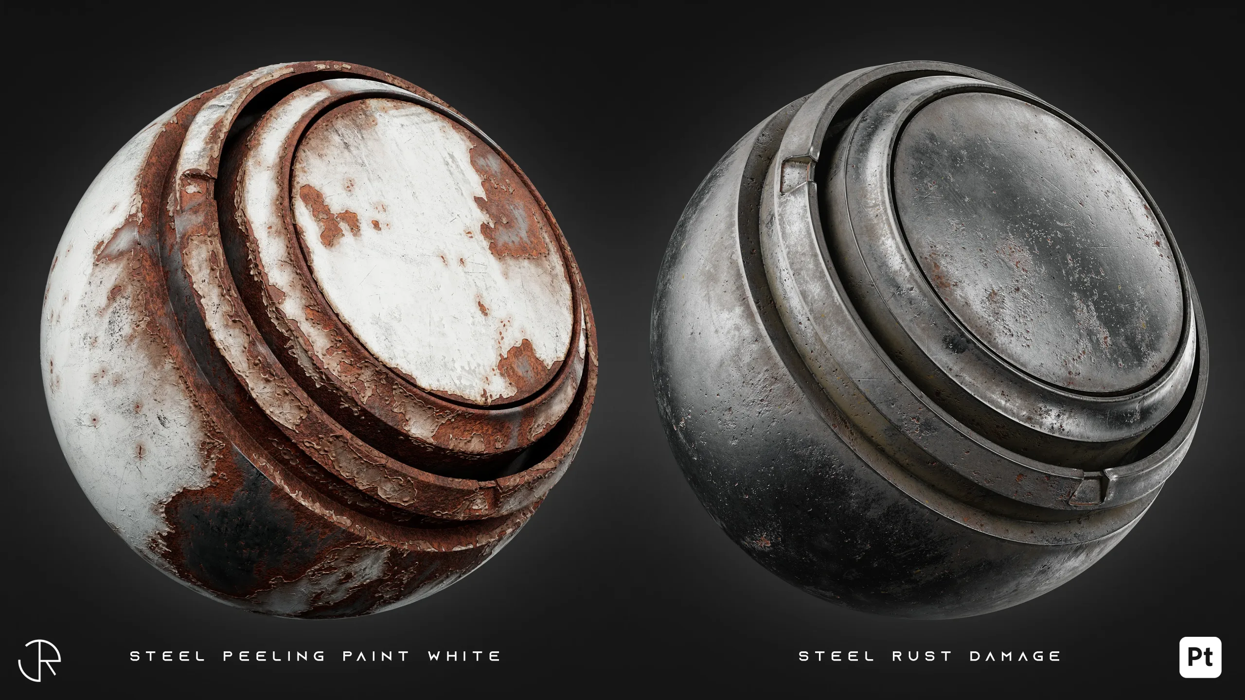 Metal Damaged Smart Materials Vol 02 | Substance 3d Painter