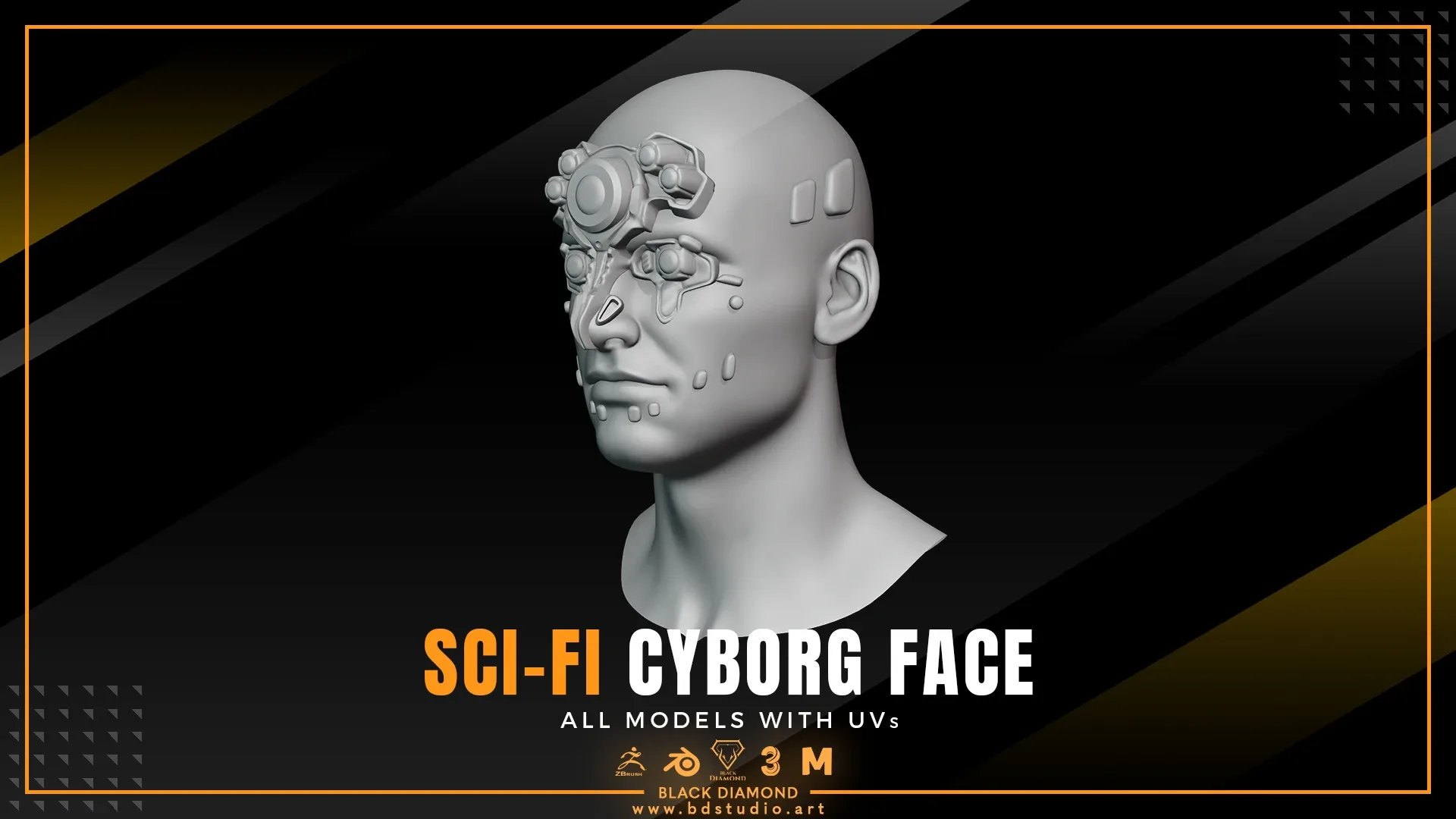 Sci fi Cyborg Face Models