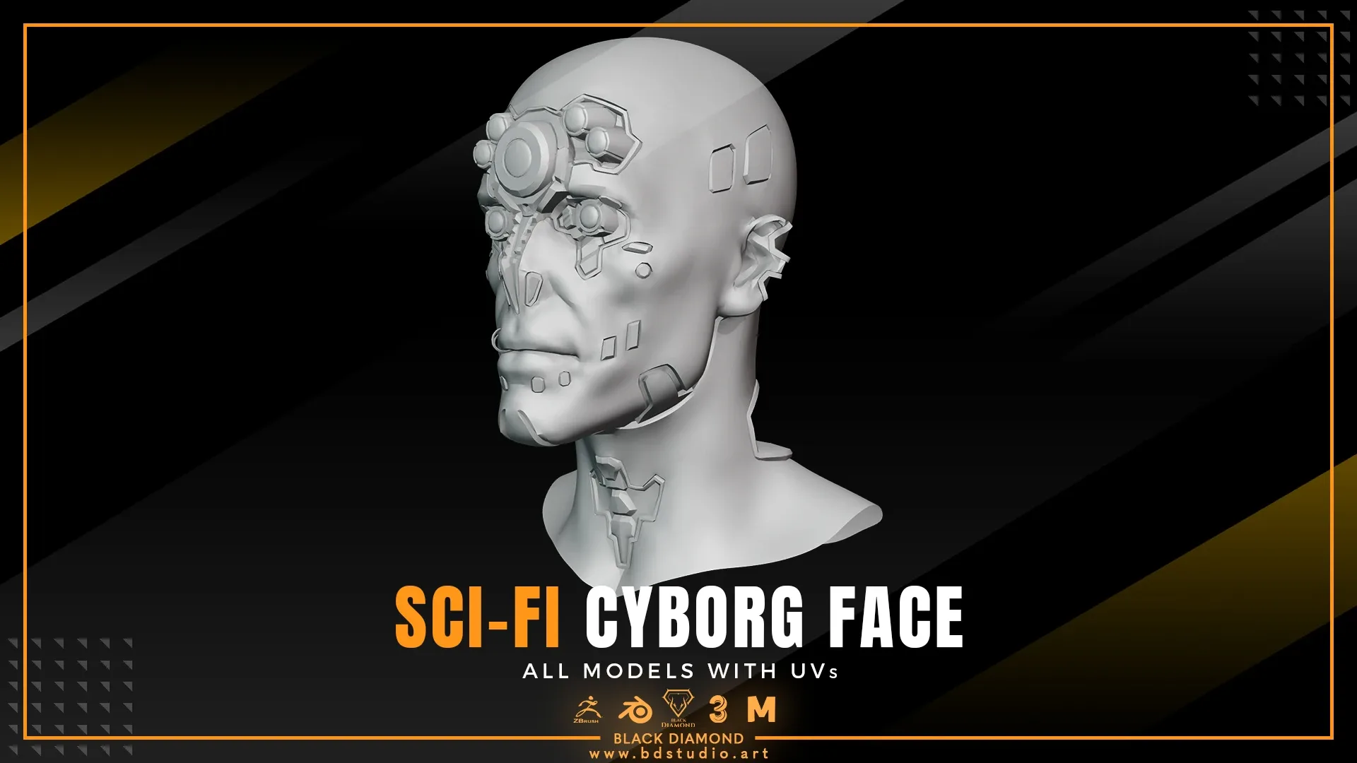 Sci fi Cyborg Face Models