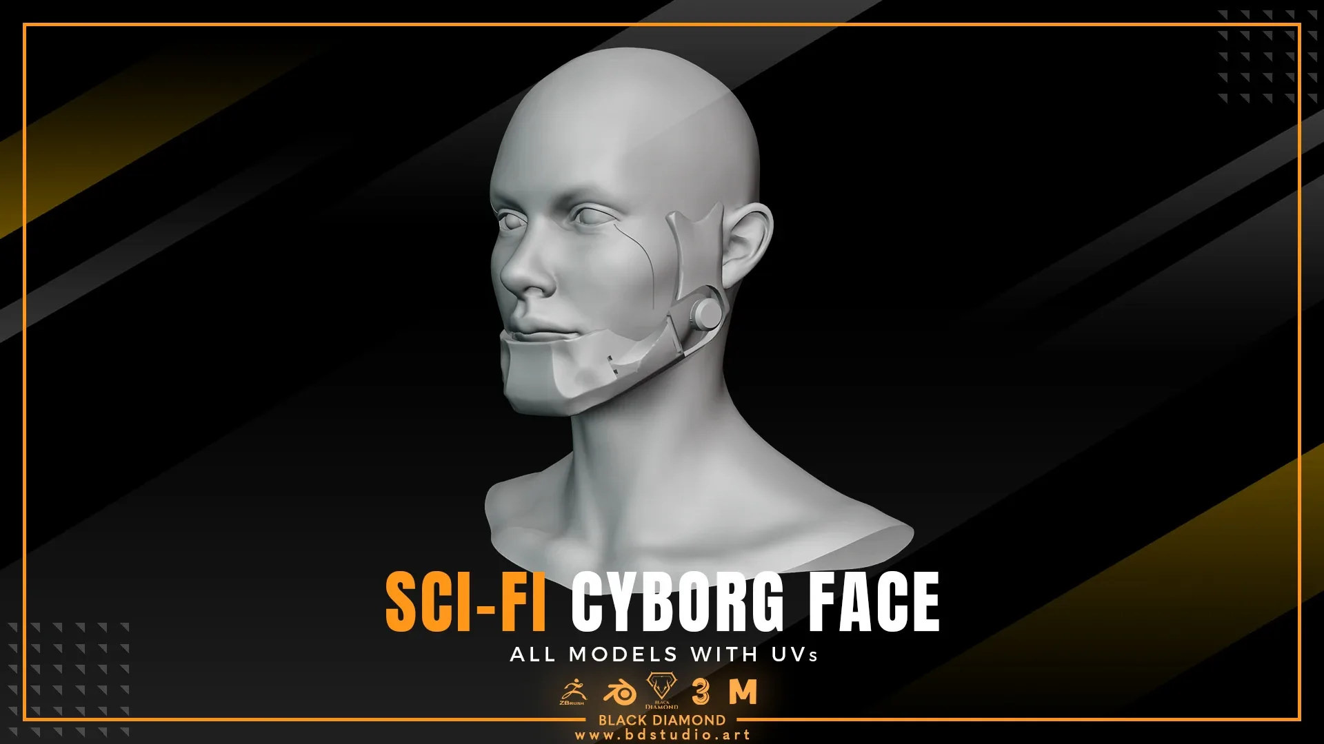 Sci fi Cyborg Face Models