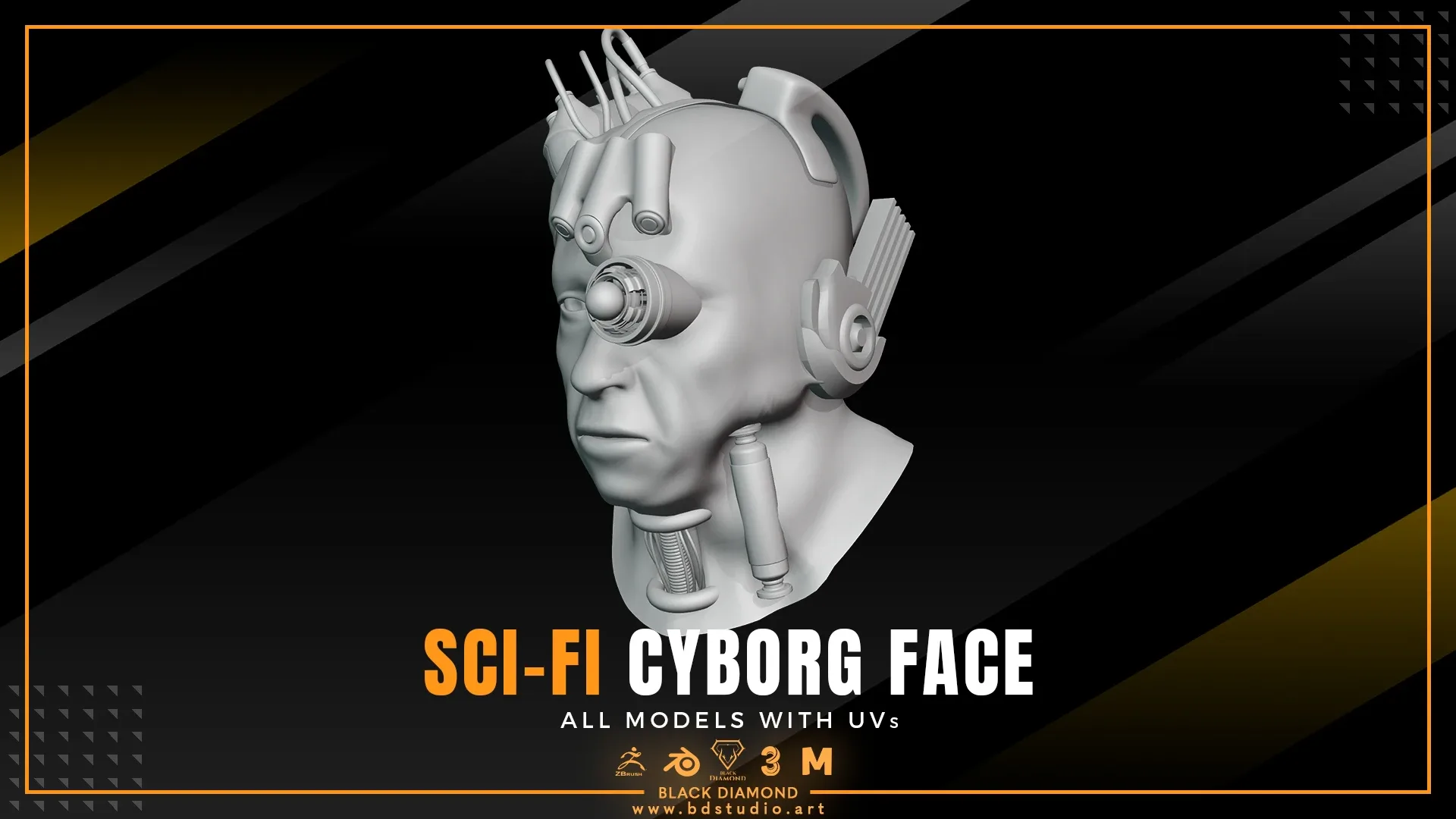 Sci fi Cyborg Face Models