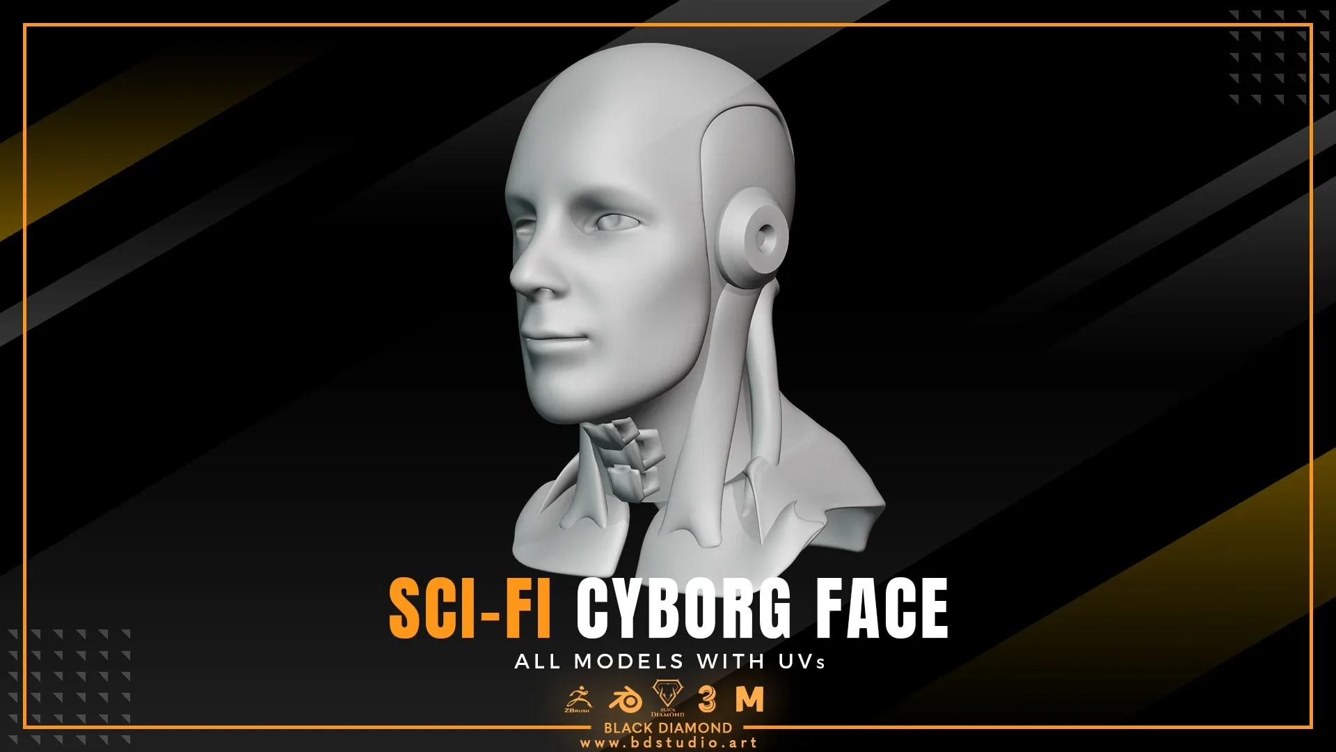 Sci fi Cyborg Face Models