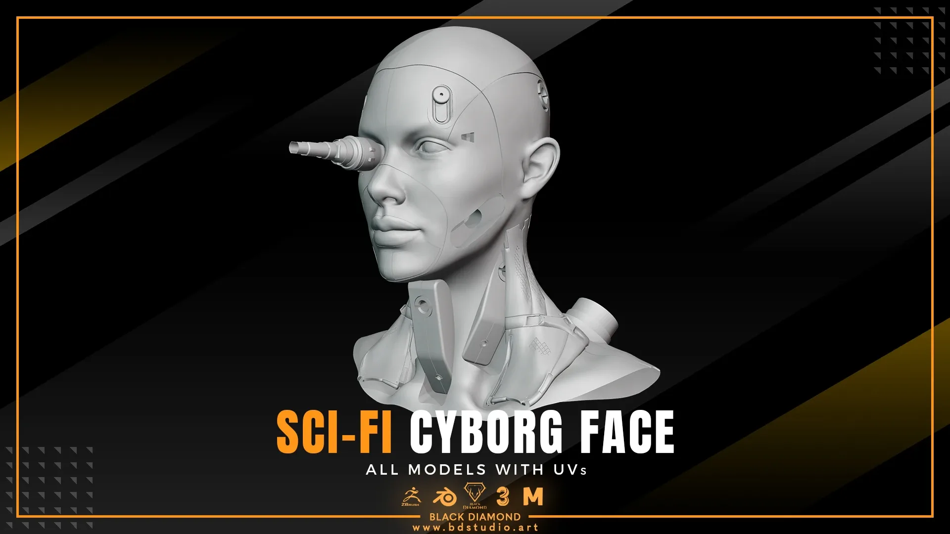 Sci fi Cyborg Face Models