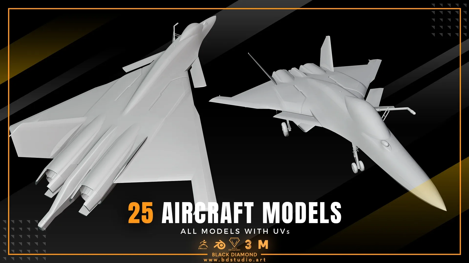 25 AIRCRAFT MODELS ( For All 3D Software )