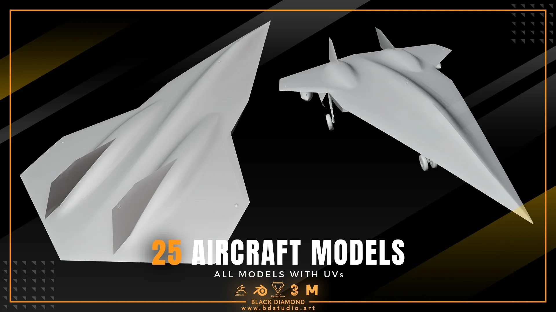 25 AIRCRAFT MODELS ( For All 3D Software )