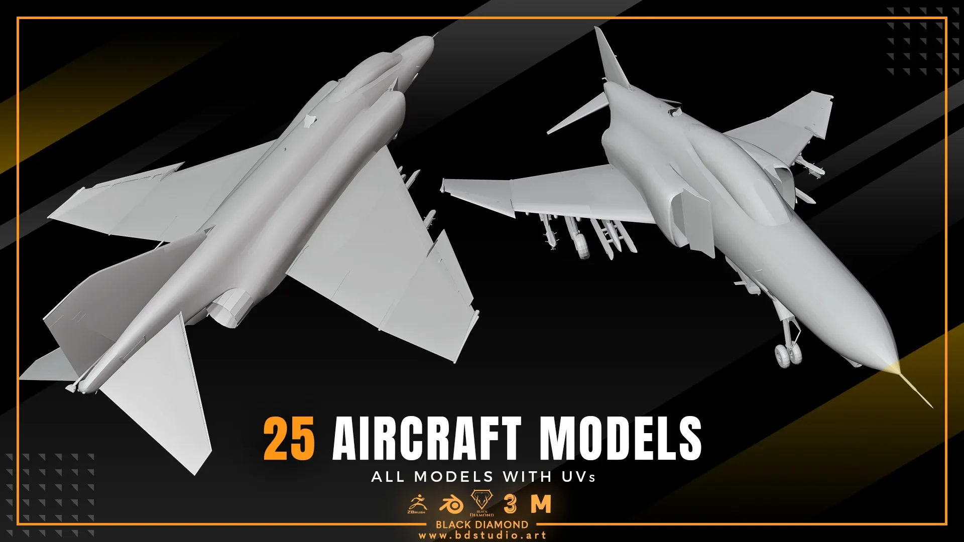 25 AIRCRAFT MODELS ( For All 3D Software )