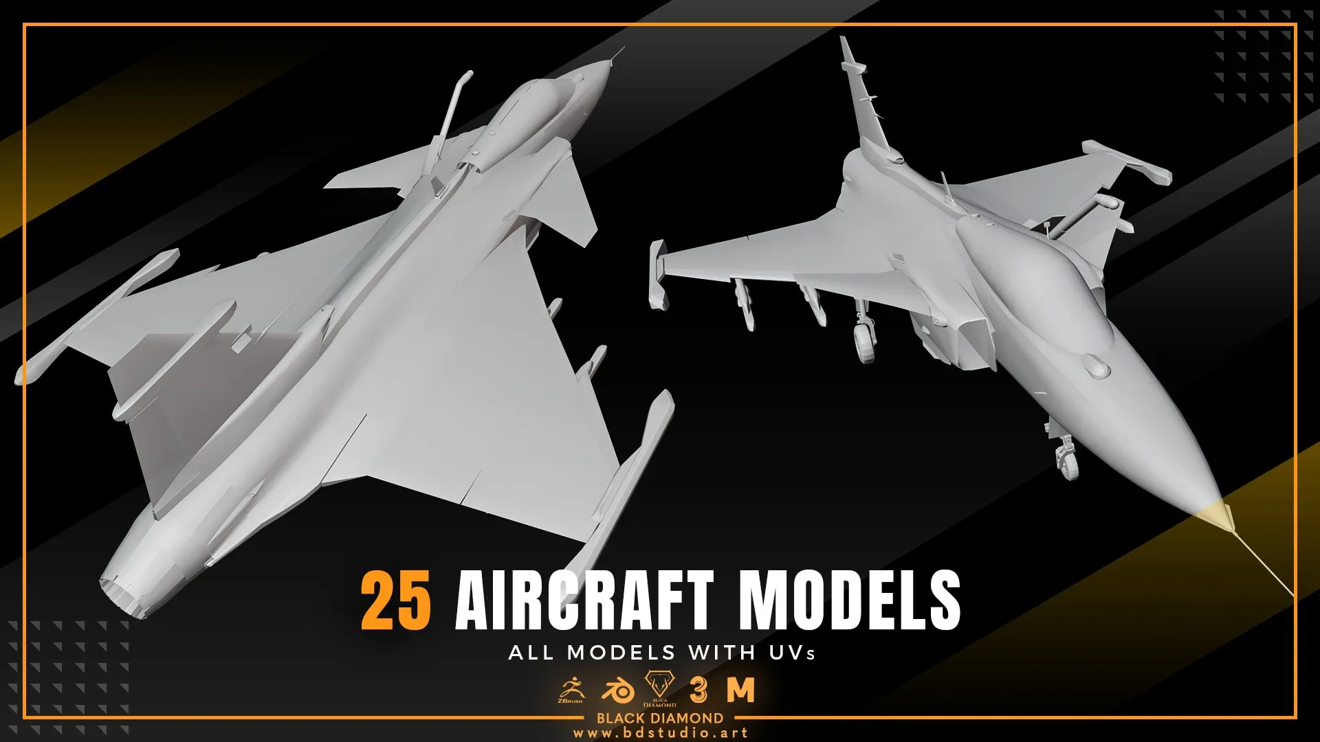 25 AIRCRAFT MODELS ( For All 3D Software )