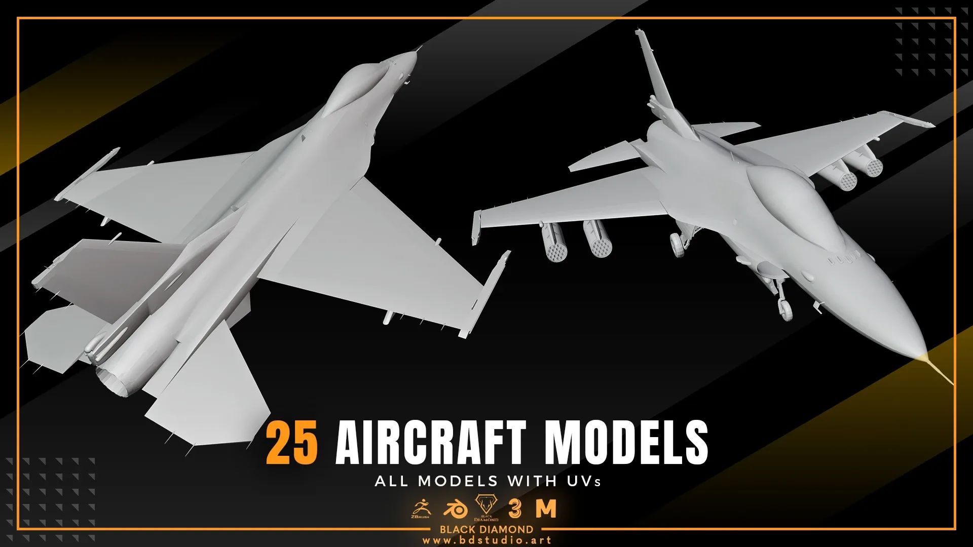 25 AIRCRAFT MODELS ( For All 3D Software )